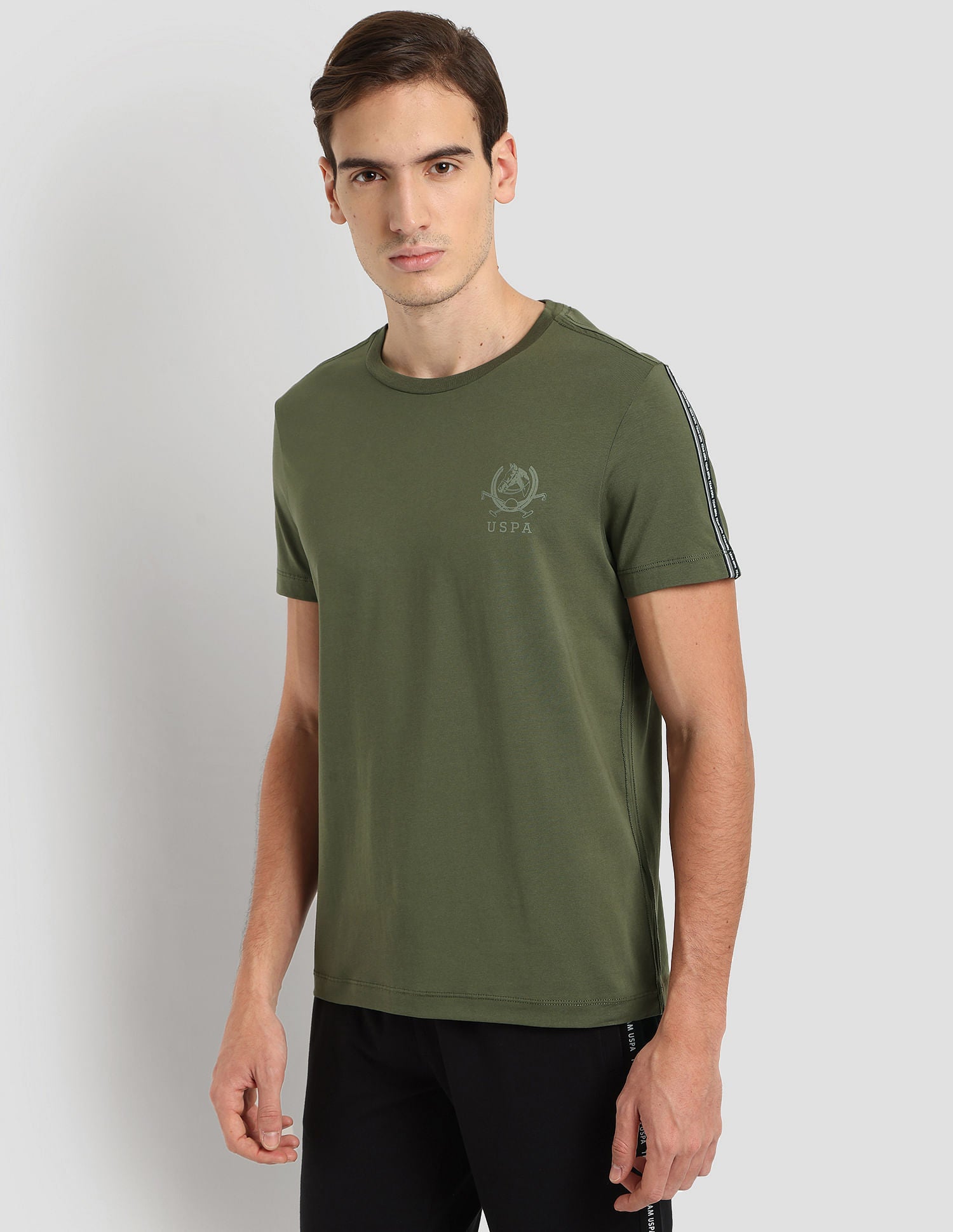 Silicone Logo Performance T-Shirt Olive - U.S. Polo Assn. India | Large