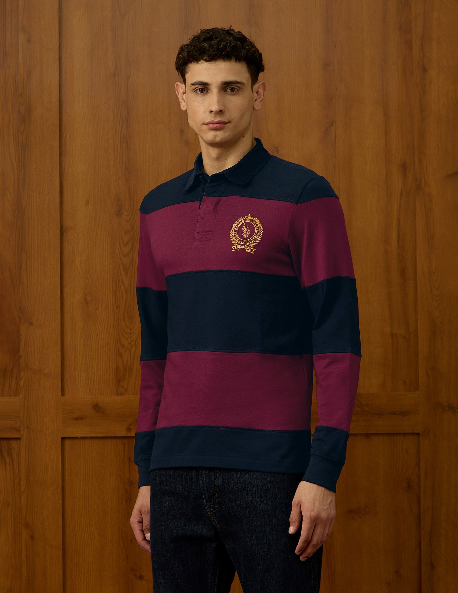Colourblocked Varsity Polo Shirt Dark Red - U.S. POLO ASSN. | Large