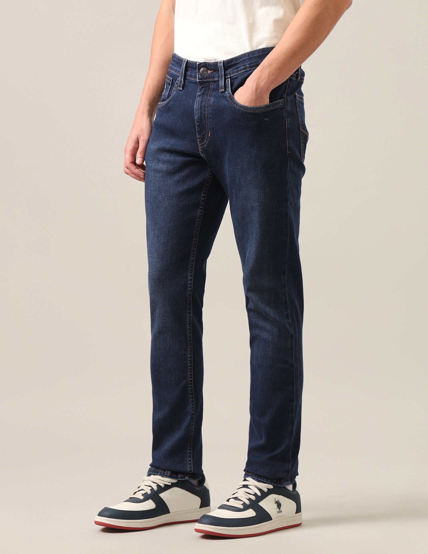 Brandon Slim-Tapered Fit Blue Jeans Dark Blue - U.S. Polo Assn. India | Large