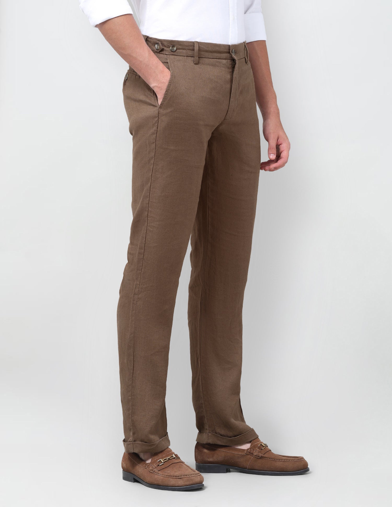 Mid Rise Riley Straight Fit Trousers Brown - U.S. Polo Assn. India | Large