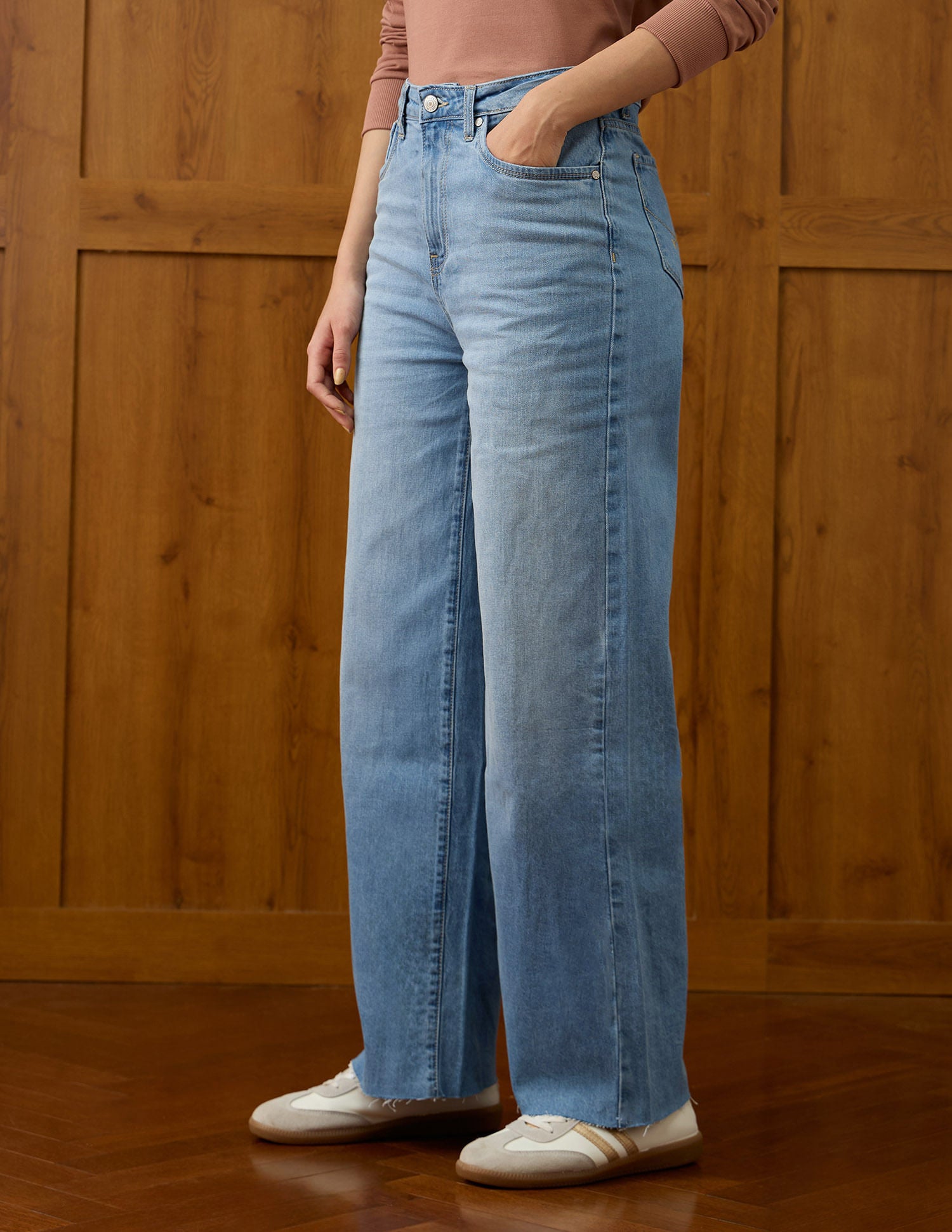 High Rise Wide Leg Fit Jeans Blue - U.S. POLO ASSN. | Large