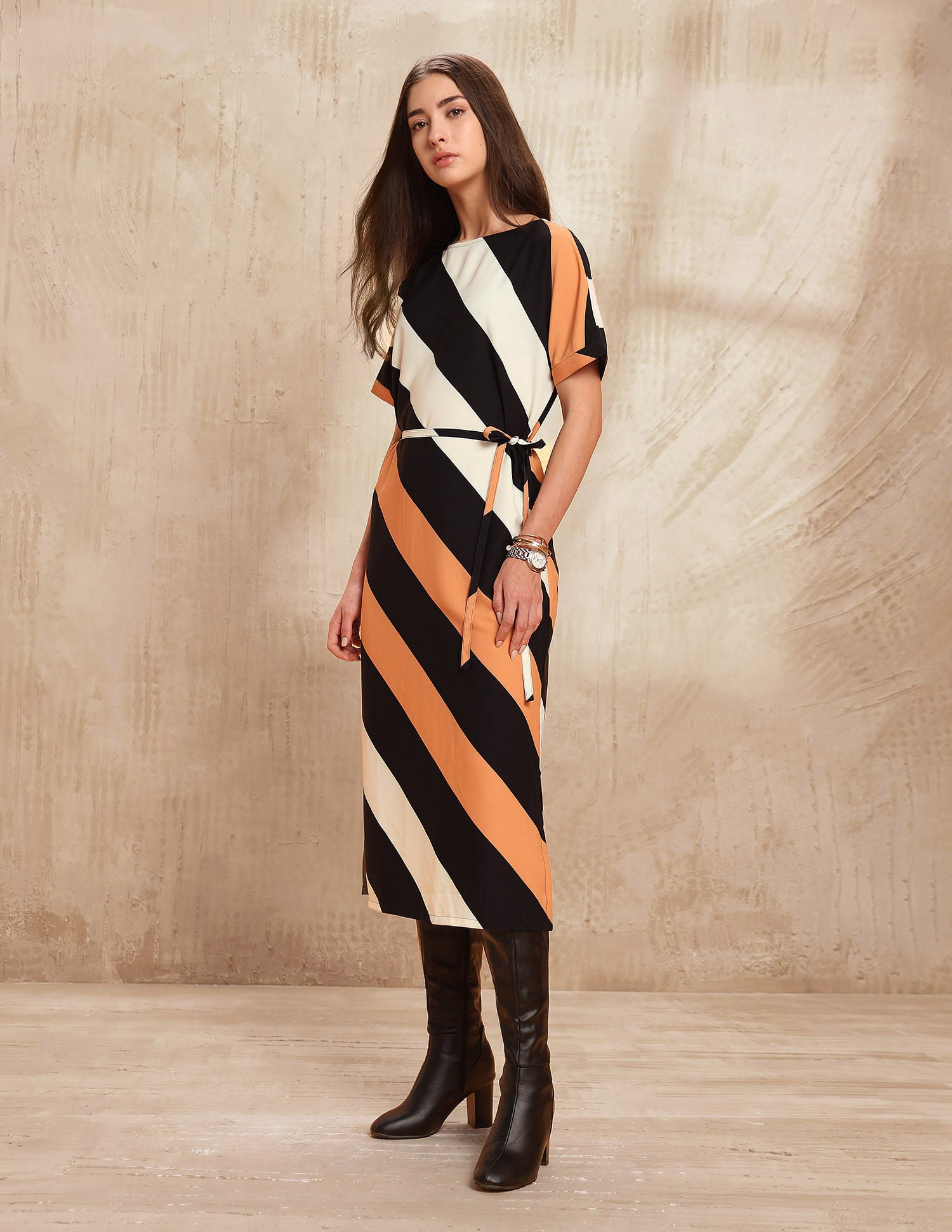 Striped Midi A-Line Dress Multi-colour - U.S. POLO ASSN. | Large