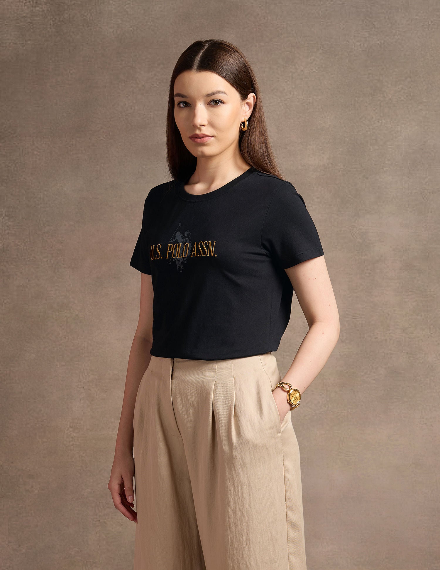 Brand Embroidered Regular Fit T-Shirt Black - U.S. POLO ASSN. | Large