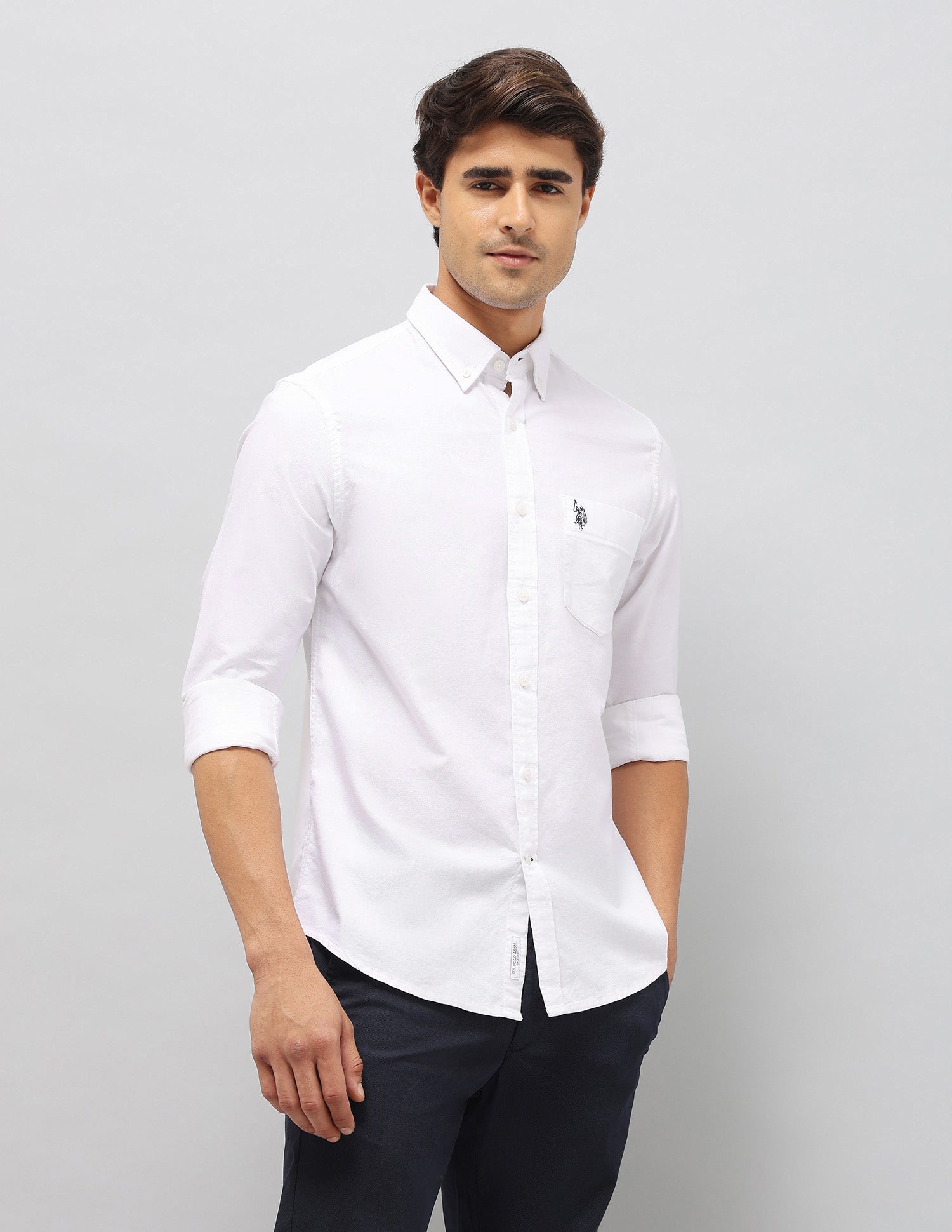Oxford Tailored Fit Shirt White - U.S. Polo Assn. India | Large