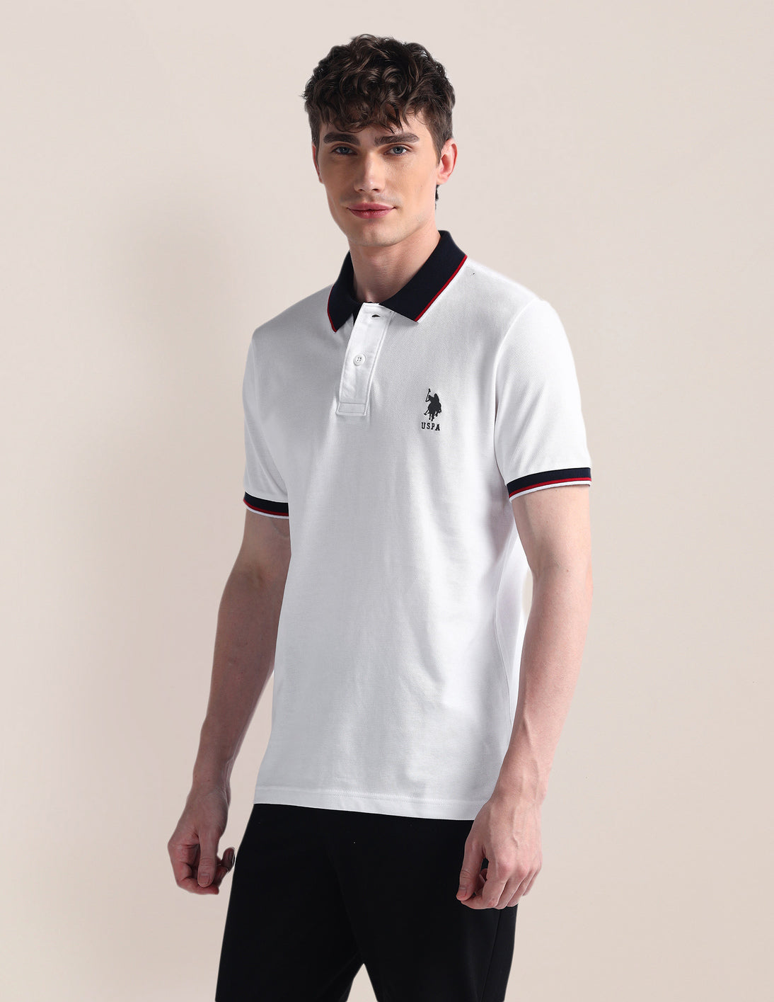 Slim Fit Short Sleeve Polo Shirt White - U.S. POLO ASSN. | Large