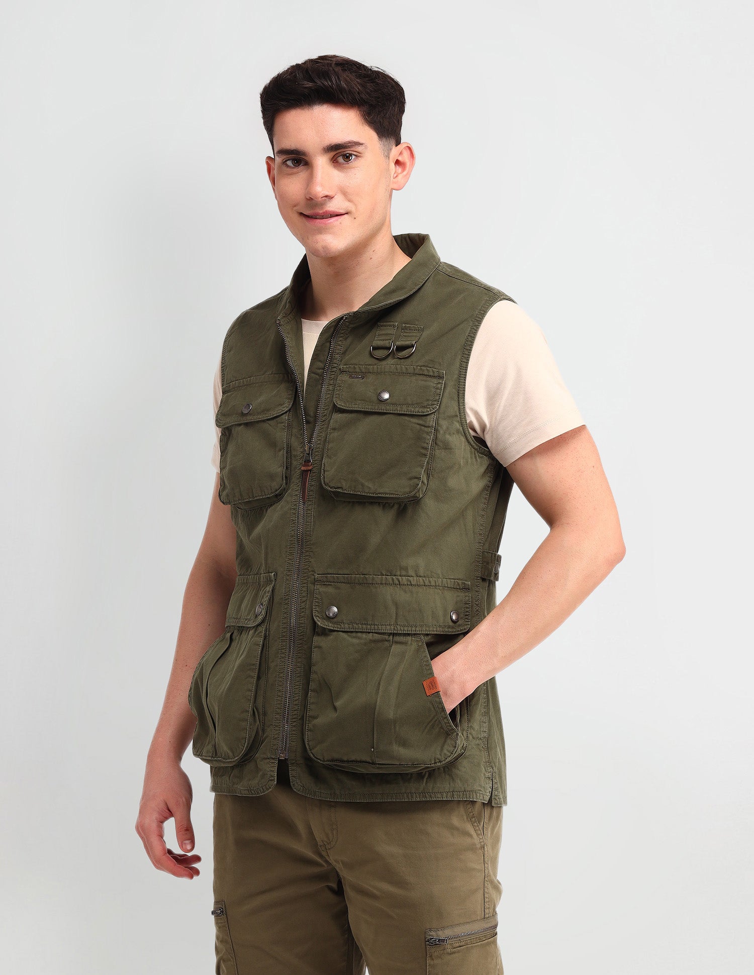 Solid Regular Fit Jacket Olive - U.S. POLO ASSN. | Large