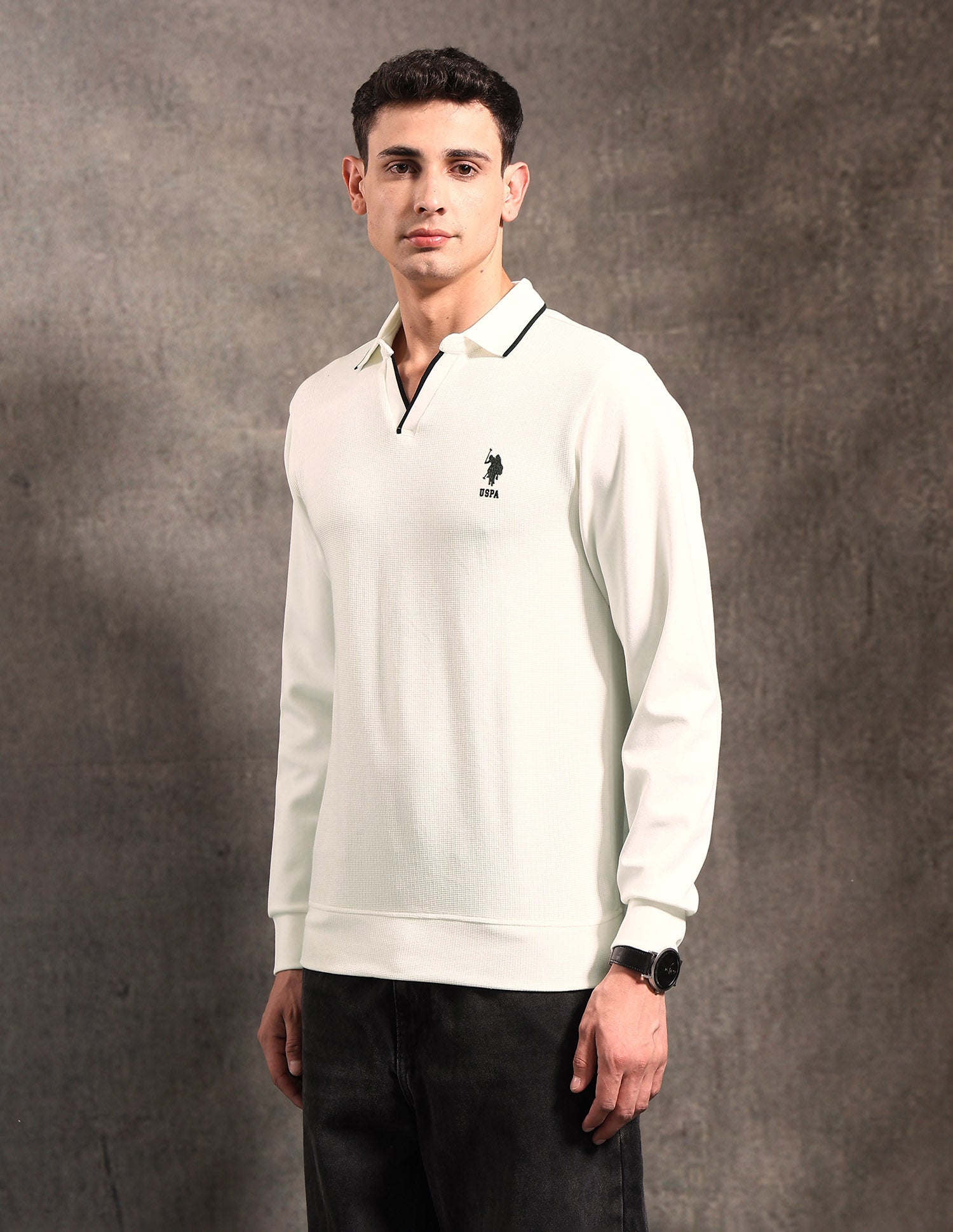 Muscle Fit Black & Gold Polo Shirt Ivory - U.S. Polo Assn. India | Large