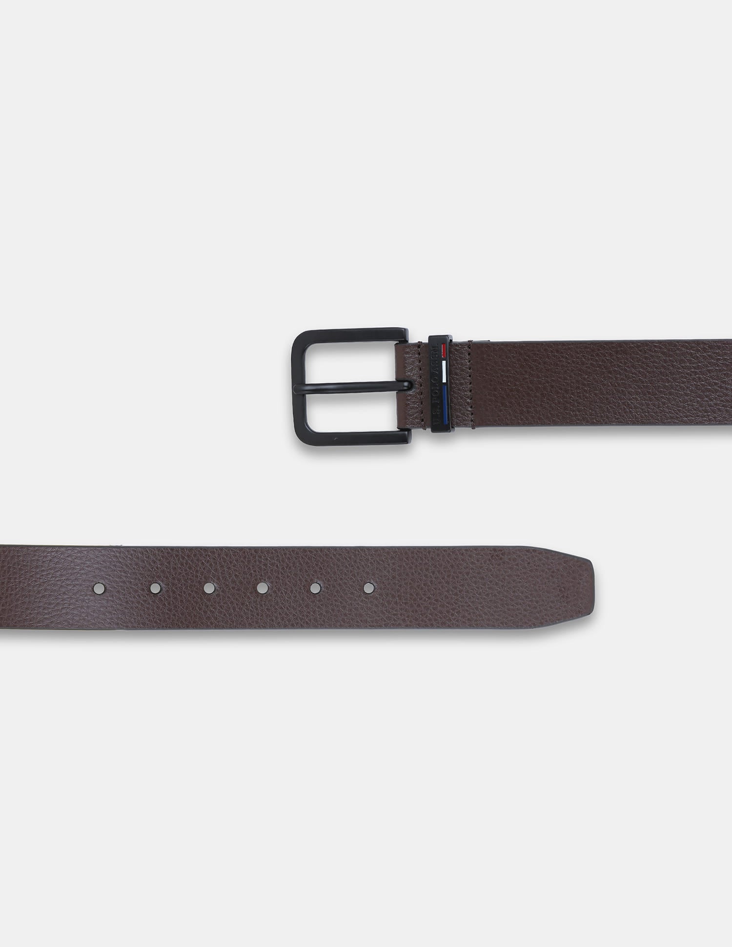 Textured Leather Belt Dark Brown - U.S. Polo Assn. India | Large