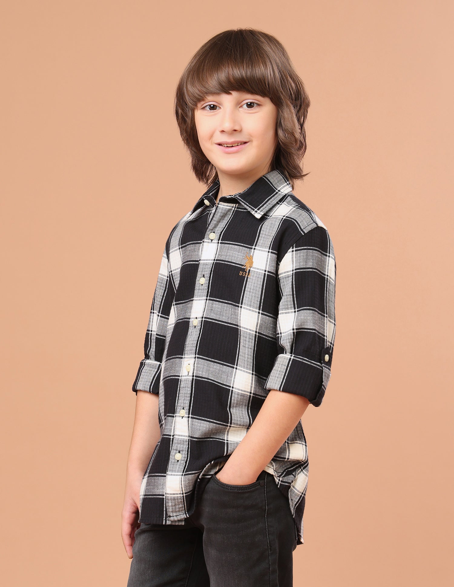 Tartan Checked Regular Fit Shirt Black - U.S. Polo Assn. India | Large