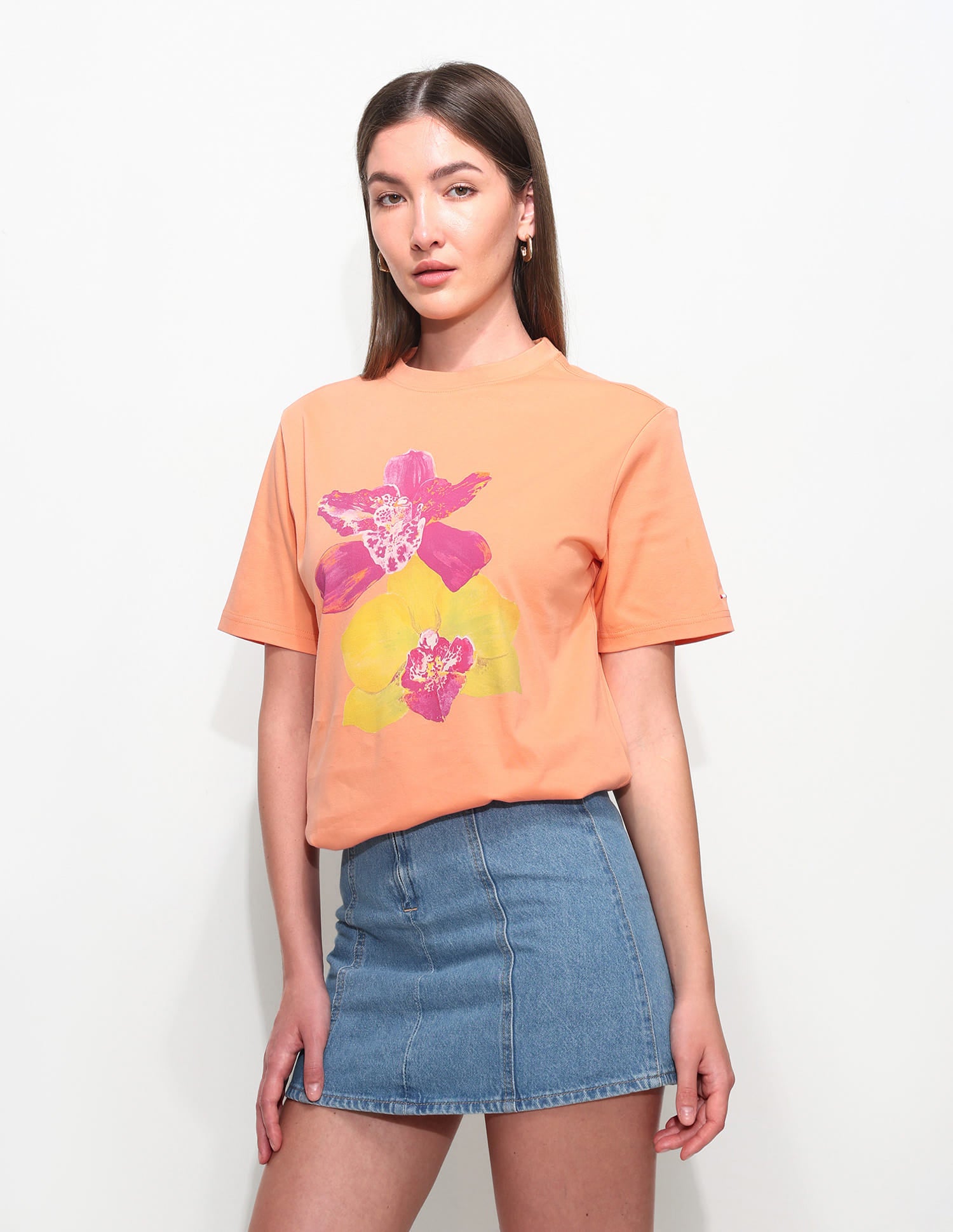 Boxy Fit Digital Print T-Shirt Orange - U.S. Polo Assn. India | Large