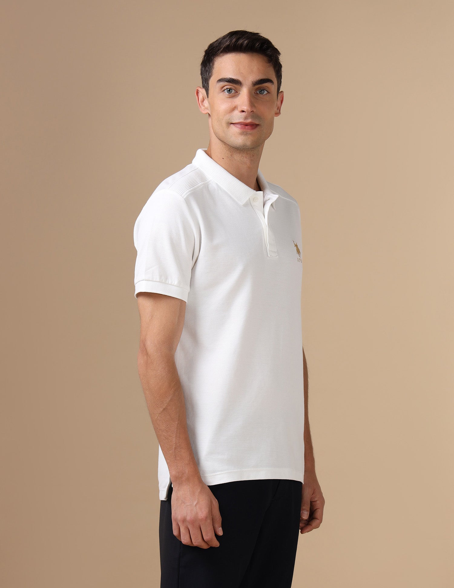Pure Cotton Slim Fit Polo Shirt White - U.S. Polo Assn. India | Large