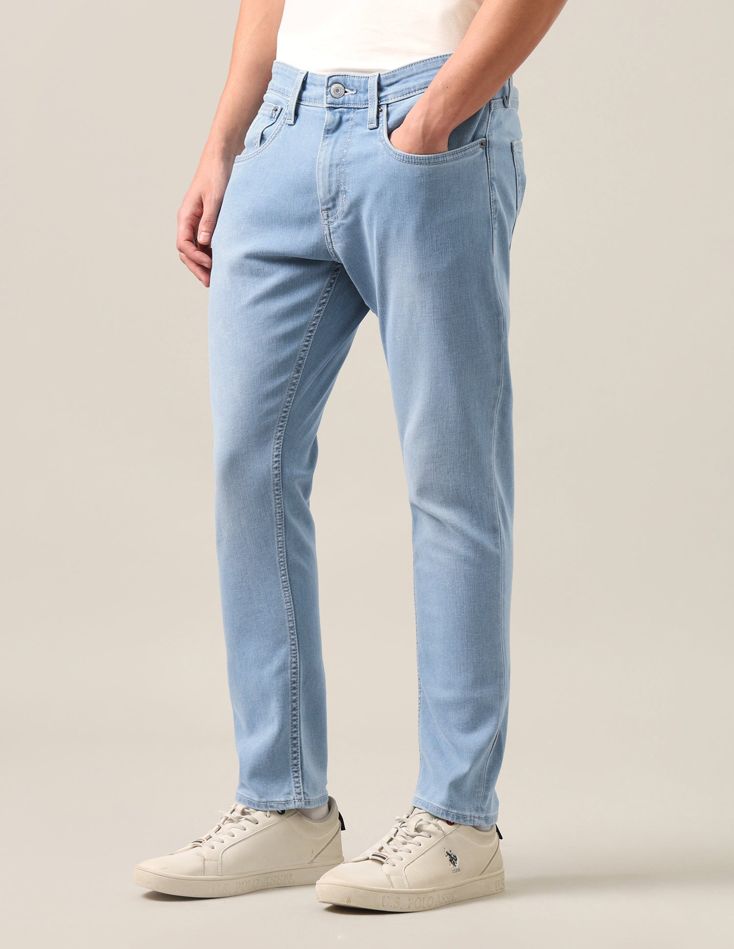 Henry Tapered Fit Blue Jeans Light Blue - U.S. Polo Assn. India | Large