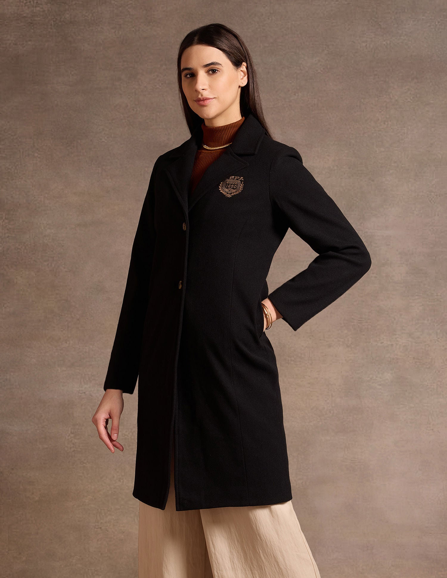 Shoulder Patch Long Line Jacket Black - U.S. POLO ASSN. | Large