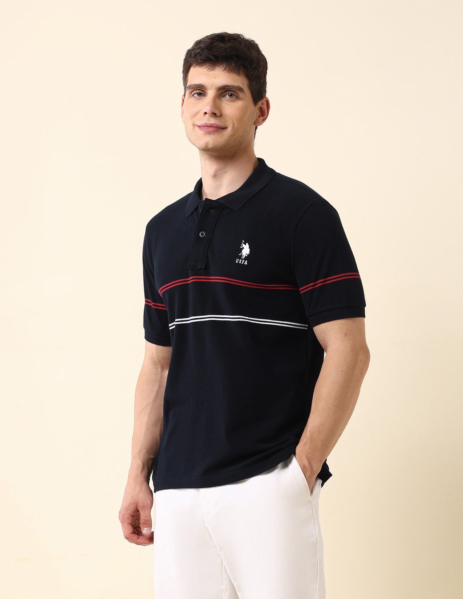 Horizontal Striped Classic Polo Shirt Navy - U.S. POLO ASSN. | Large