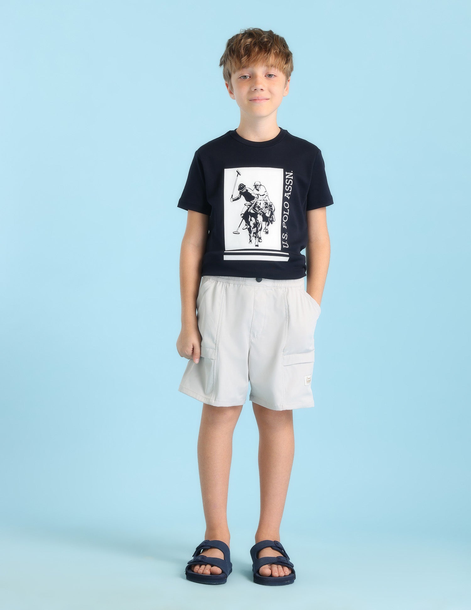 Boys Regular Fit Cargo Shorts Cream - U.S. POLO ASSN. | Large