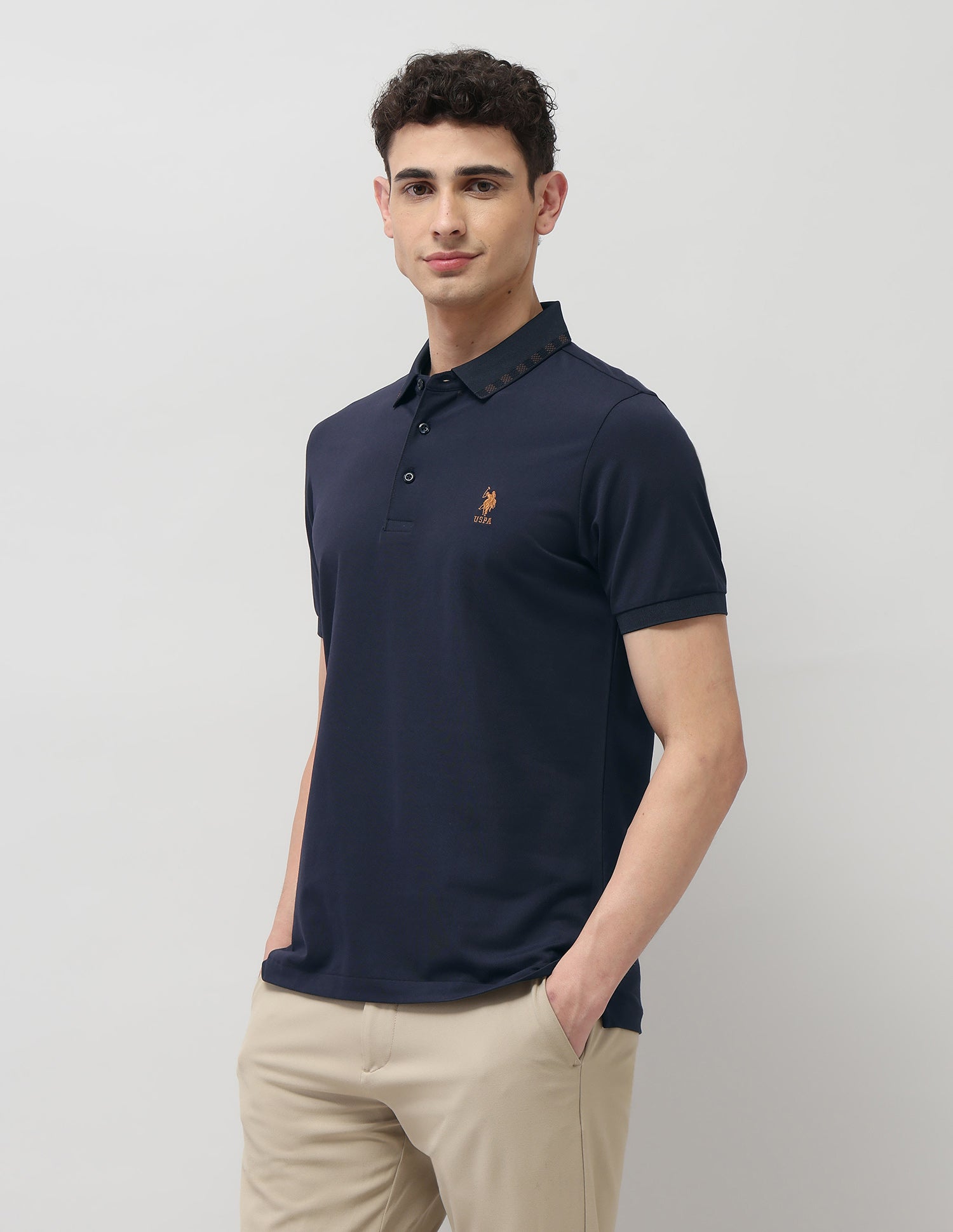Solid Regular Fit Polo Shirt Navy - U.S. POLO ASSN. | Large