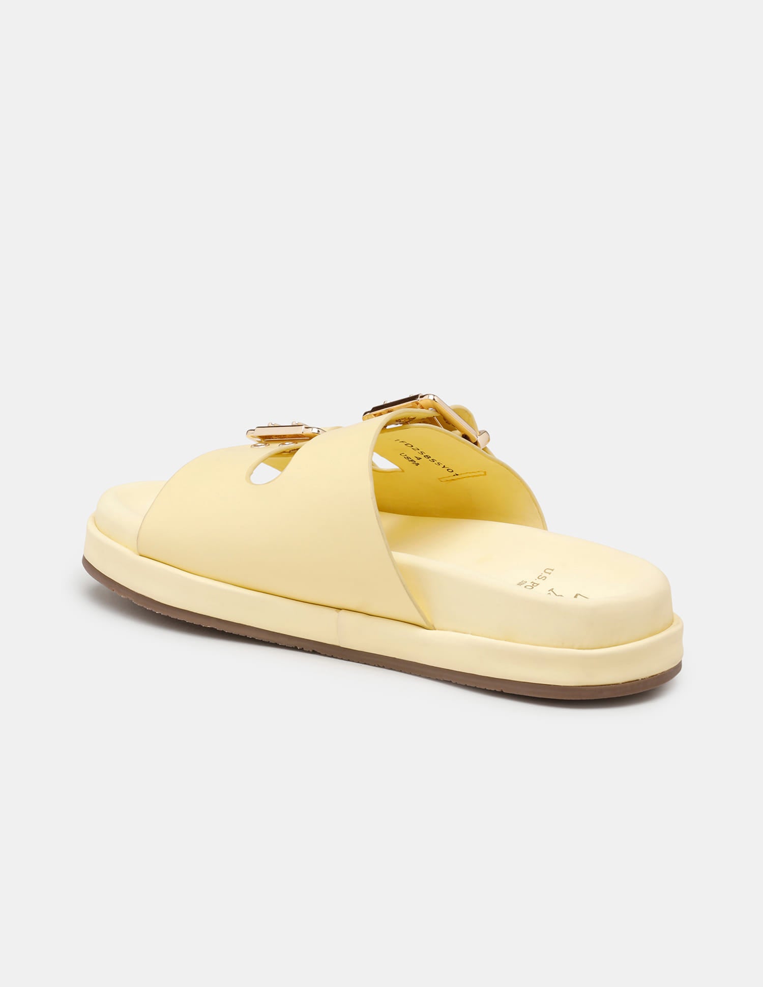 Women Yoomi Open Toe Buckle Sandals Light Yellow - U.S. Polo Assn. India | Large