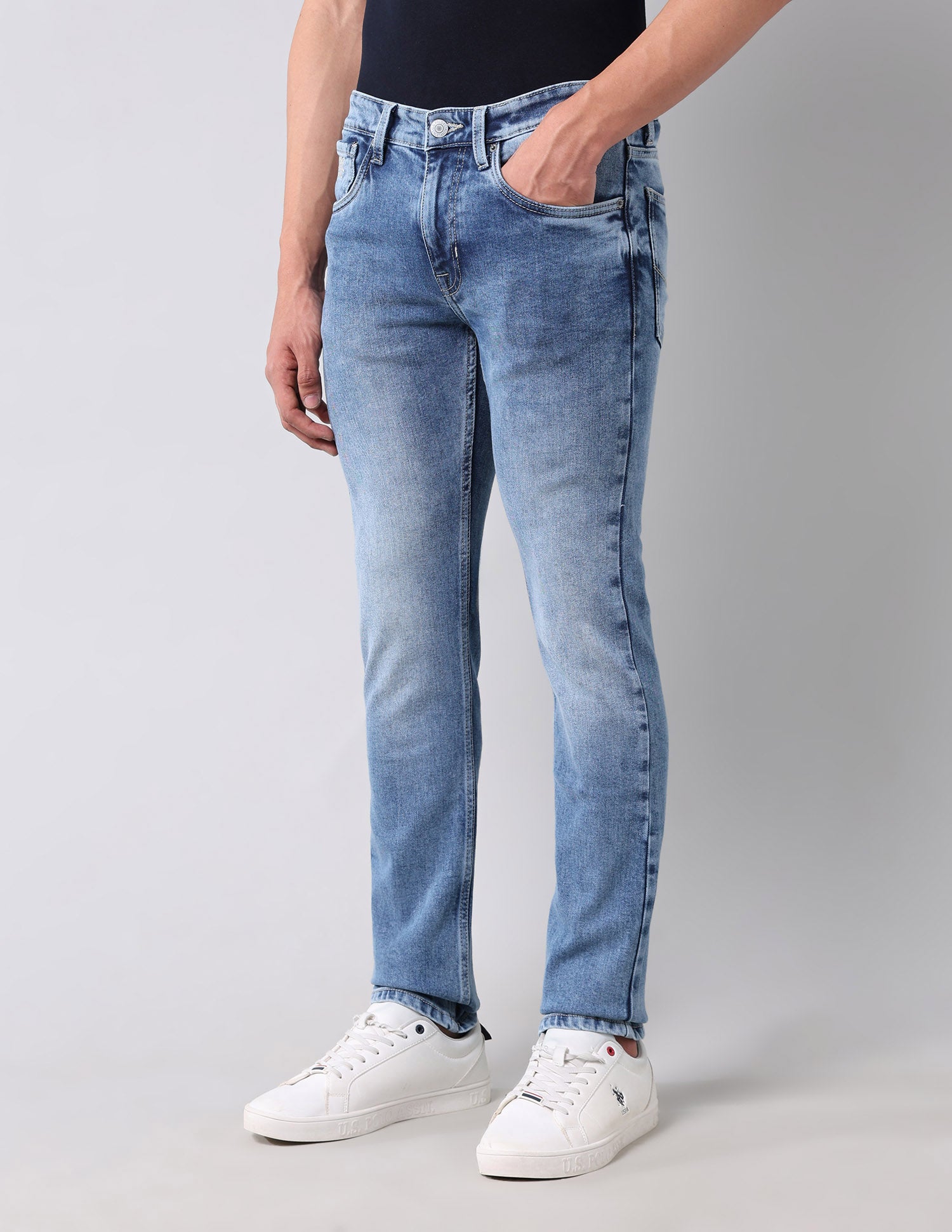 Regallo Skinny Fit Blue Jeans Light Wash - U.S. Polo Assn. India | Large