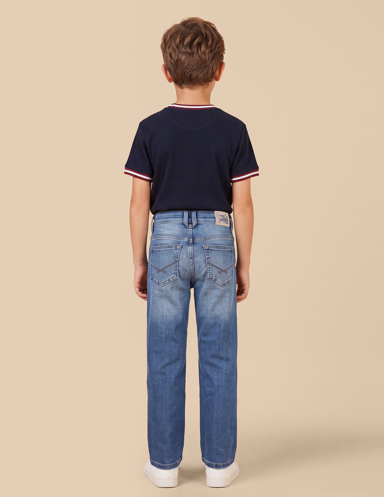 Bootcut Fit Whiskered Jeans Mid Blue - U.S. Polo Assn. India | Large