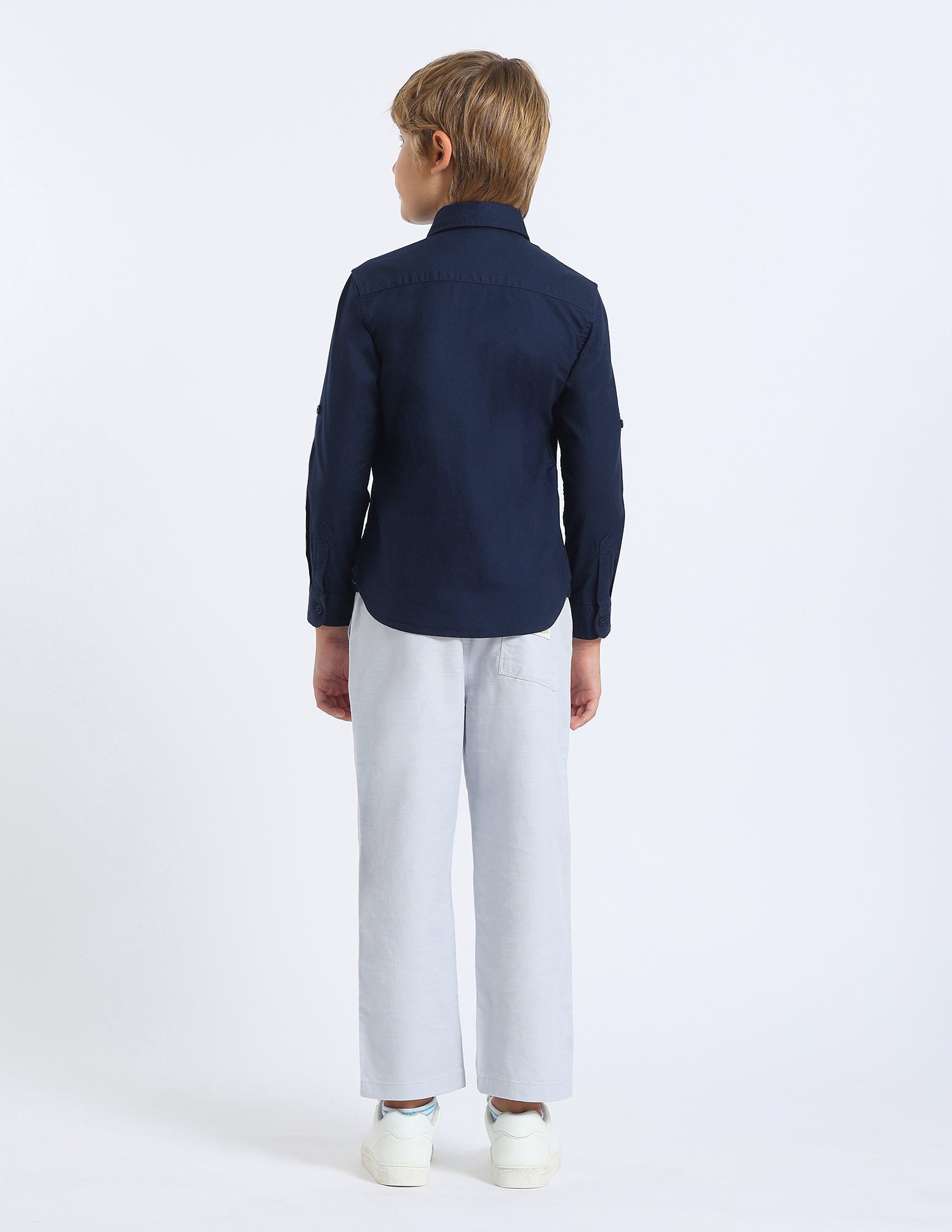 Boys Solid Regular Fit Shirt Navy - U.S. POLO ASSN. | Large