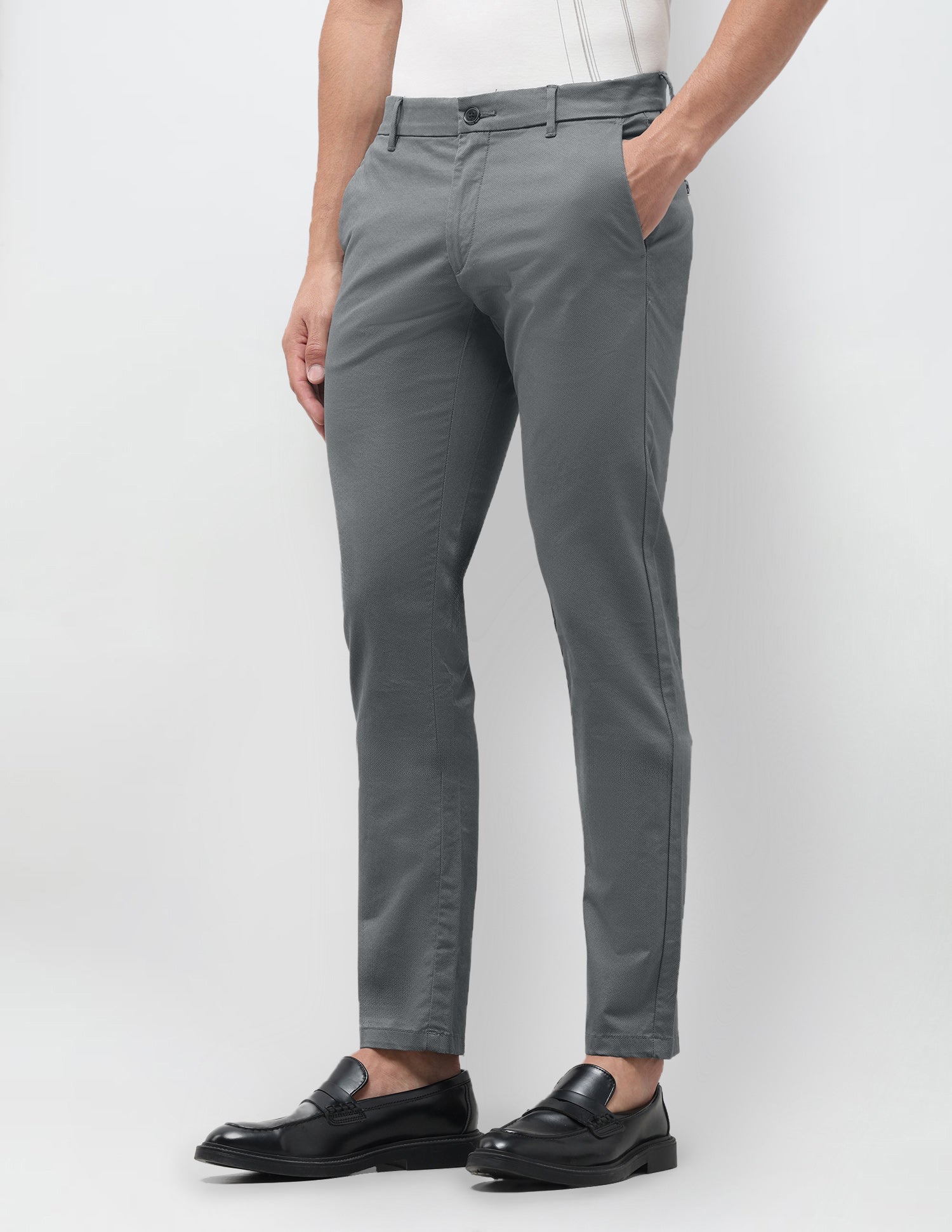 Austin Slim Fit All Over Printed Trousers Charcoal - U.S. Polo Assn. India | Large