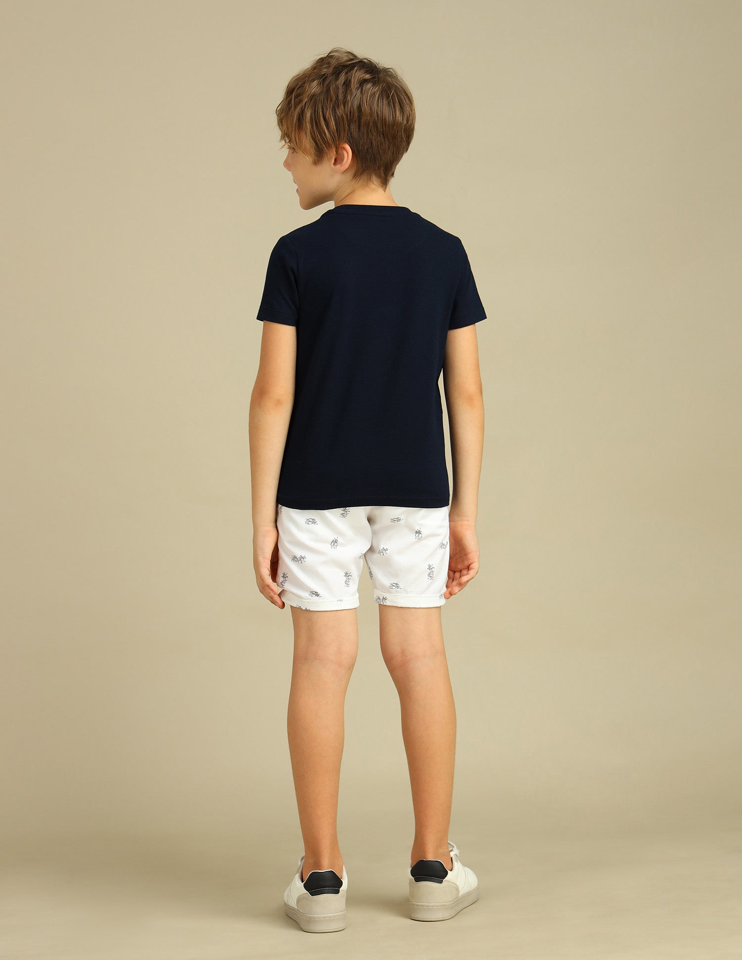 Boys Brand Print Cotton T-Shirt Navy - U.S. POLO ASSN. | Large