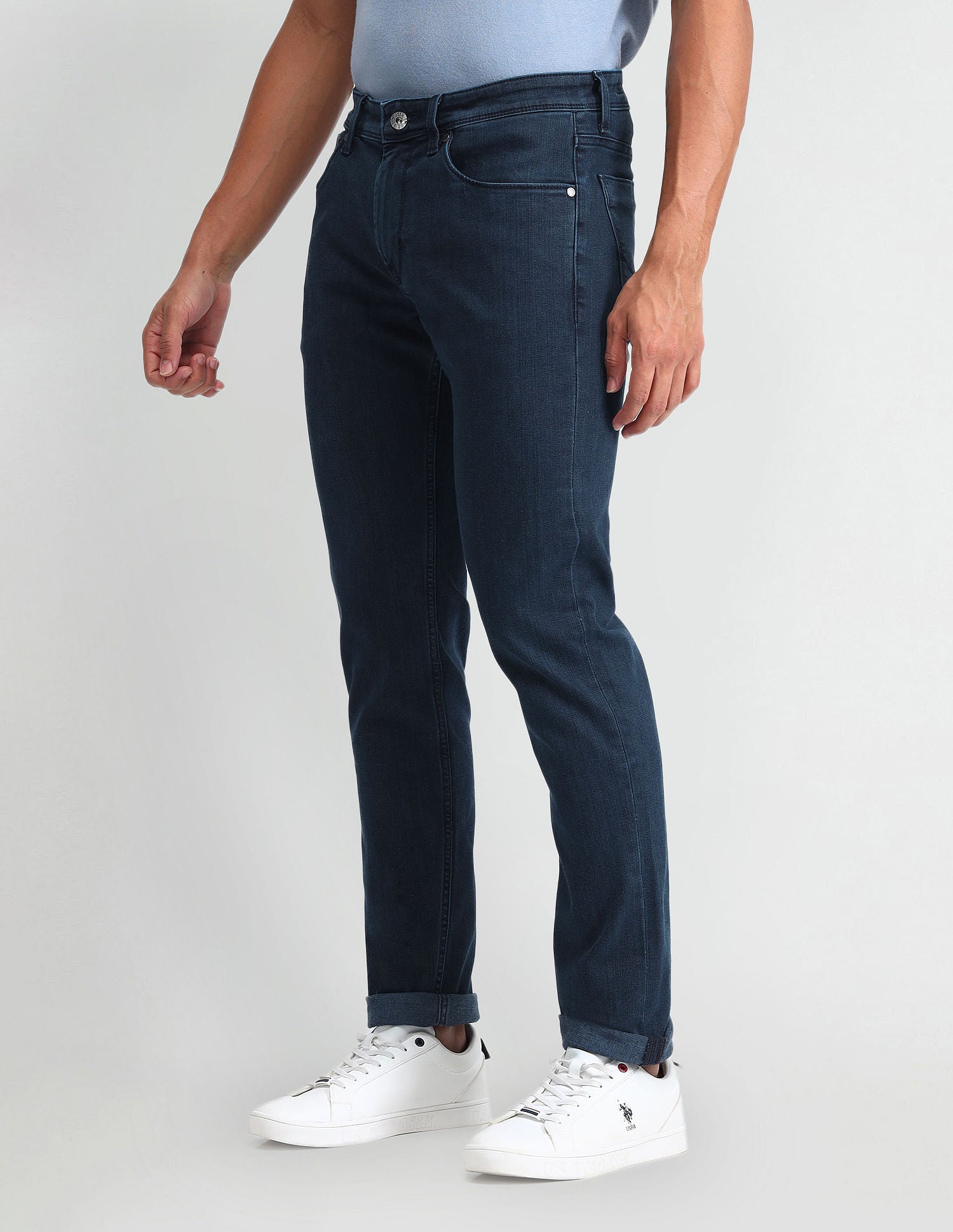 Brandon Slim Tapered Fit Blue Jeans Blue - U.S. Polo Assn. India | Large