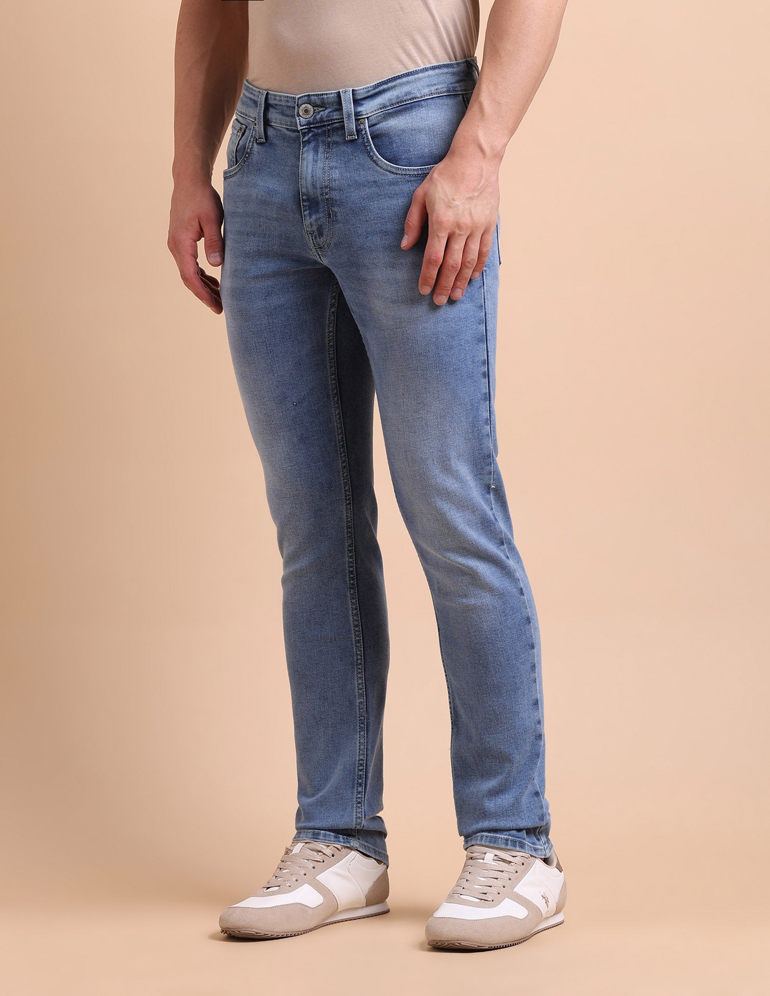 Brandon Slim Tapered Fit Blue Jeans Light Blue - U.S. POLO ASSN. | Large