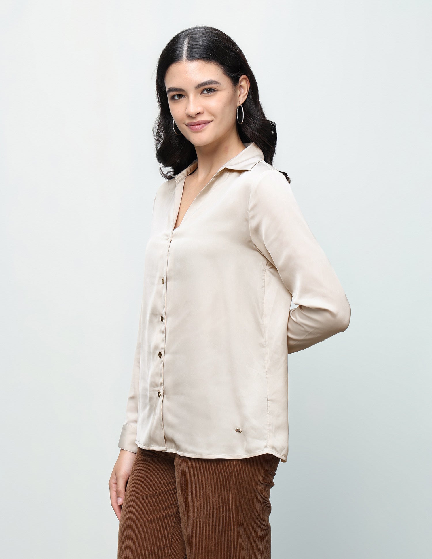 Solid Relaxed Fit Shirt Off White - U.S. Polo Assn. India | Large