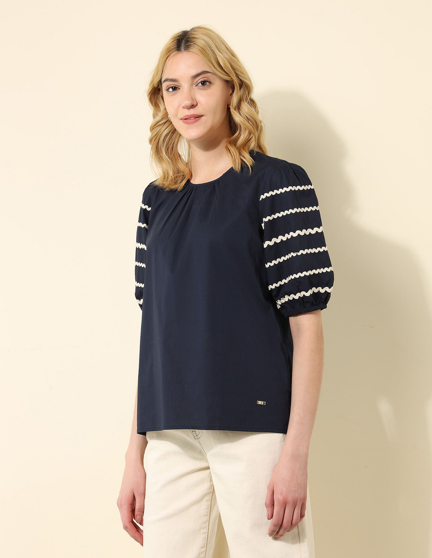 Ric-Rac Pure Cotton Top Navy - U.S. POLO ASSN. | Large