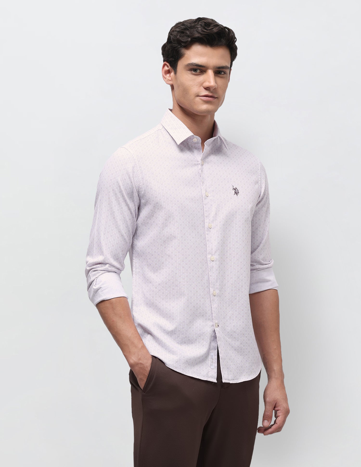 Dobby Regular Fit Shirt Maroon - U.S. Polo Assn. India | Large