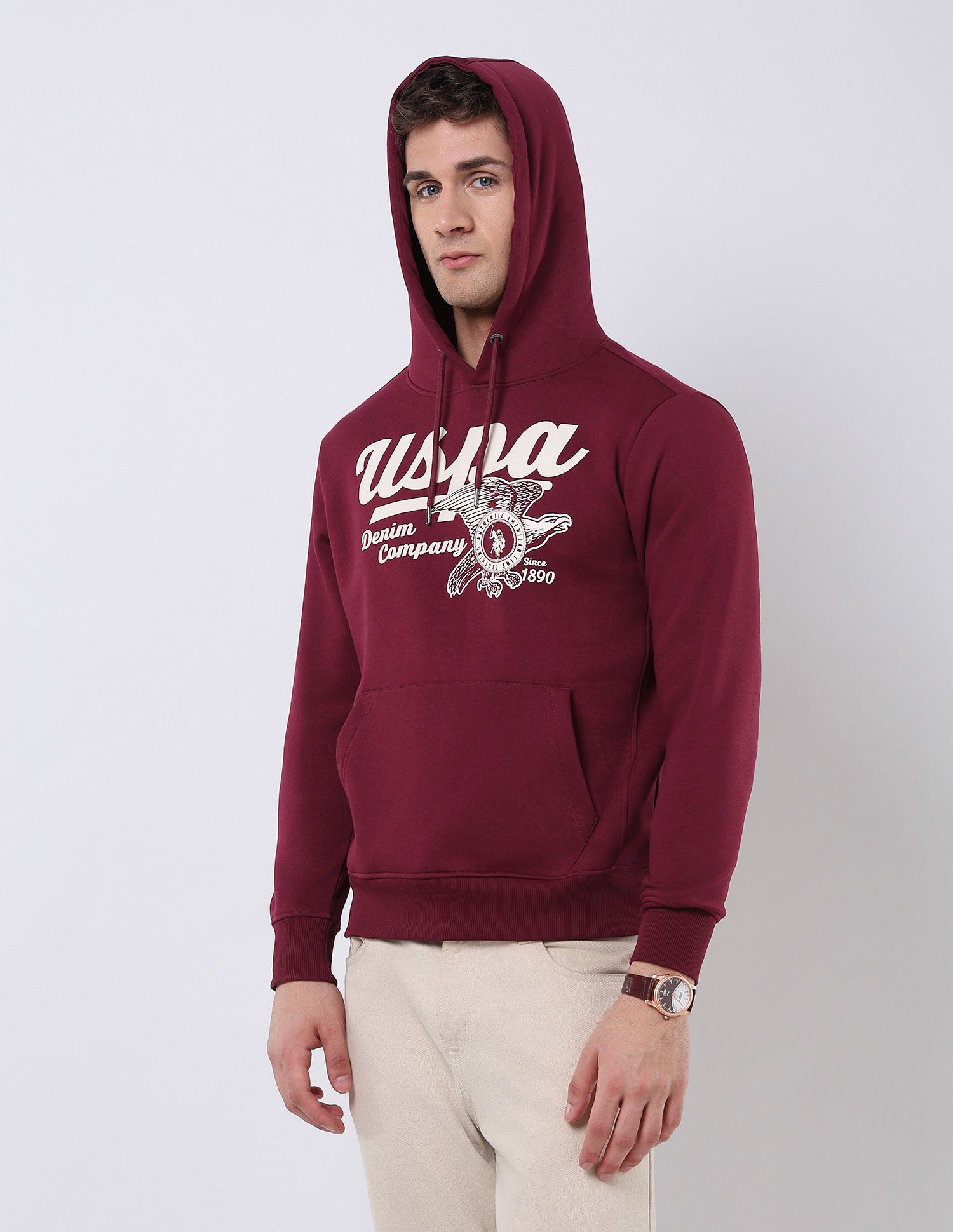 Brand Printed Regular Fit Sweatshirt Maroon - U.S. POLO ASSN. | Large