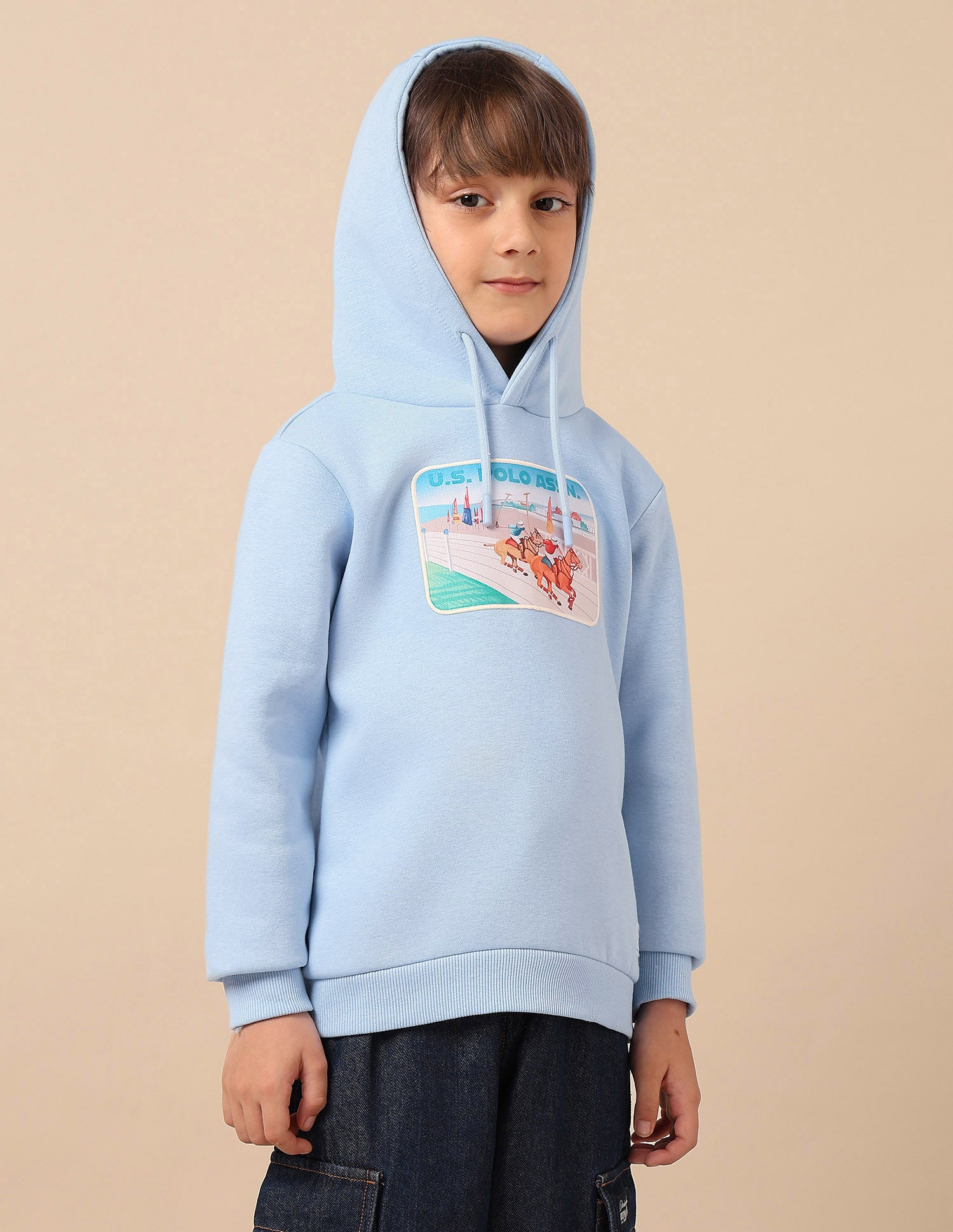 Boys Graphic Brand Printed Sweatshirt Light Blue - U.S. POLO ASSN. | Large