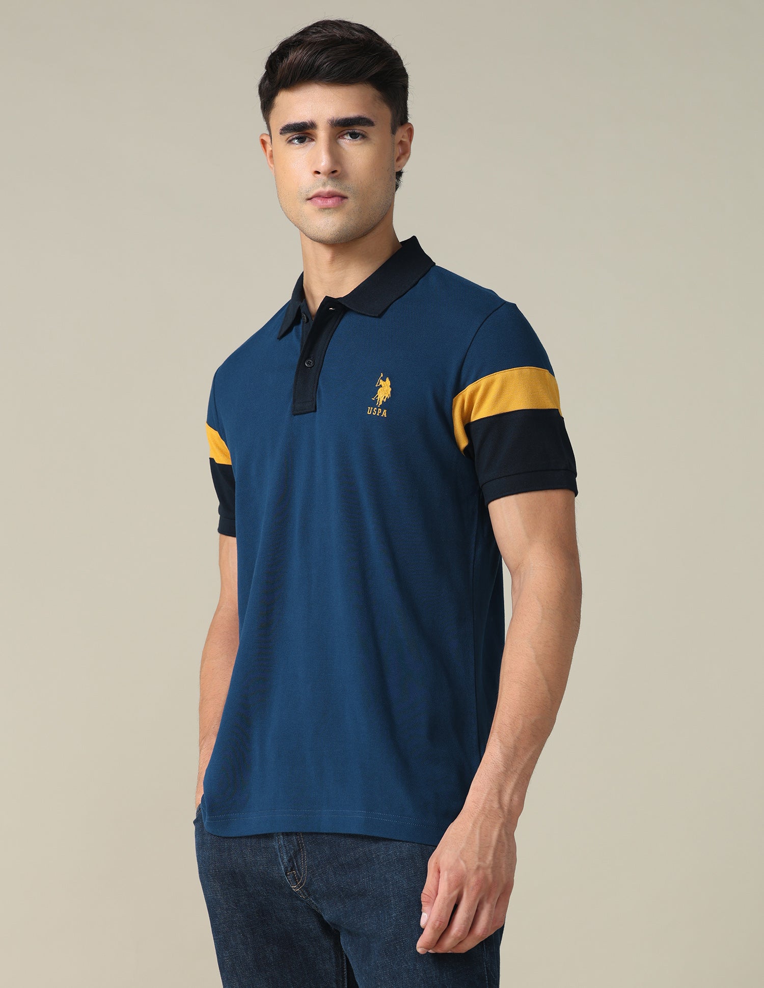 Colourblocked Regular Fit Polo Shirt Navy - U.S. POLO ASSN. | Large