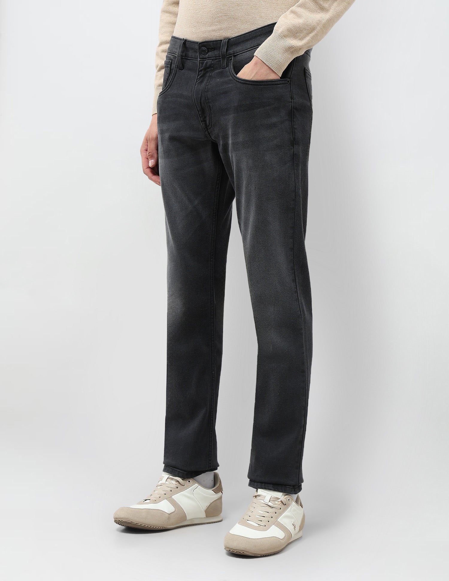 Brandon Slim Tapered Fit Whiskered Jeans Black - U.S. POLO ASSN. | Large