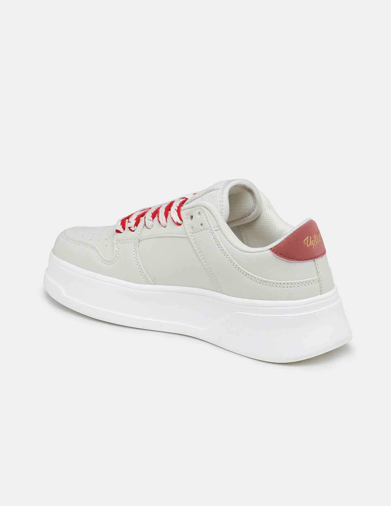 Women Lenora Lace Ups Round Toe Sneakers Beige - U.S. Polo Assn. India | Large