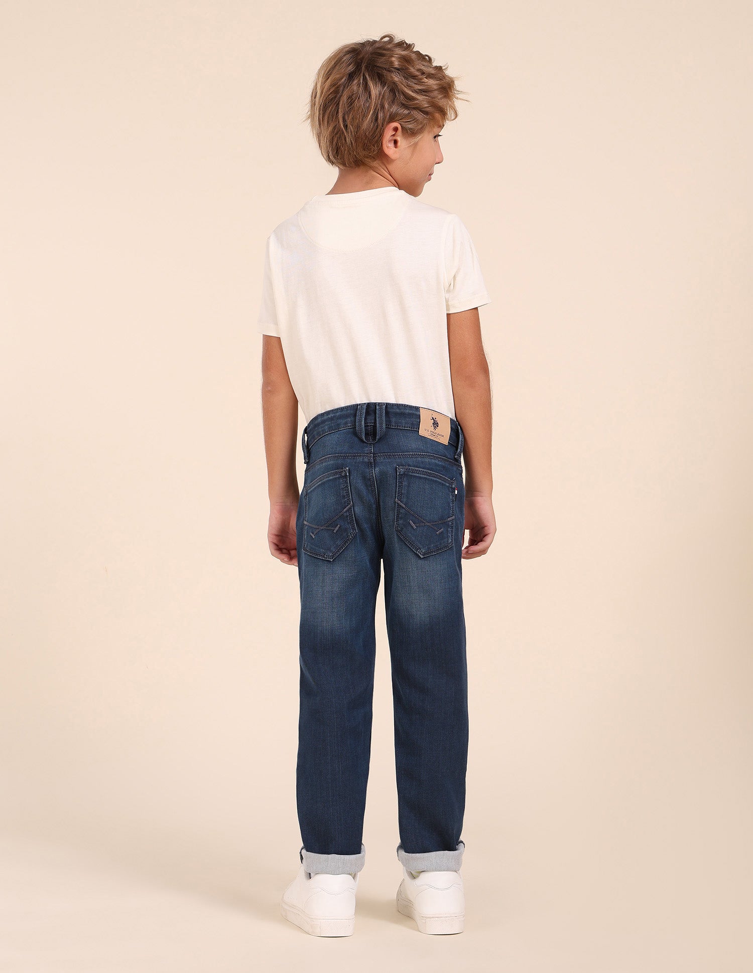 Boys Slim Fit Blue Jeans Mid Wash - U.S. POLO ASSN. | Large