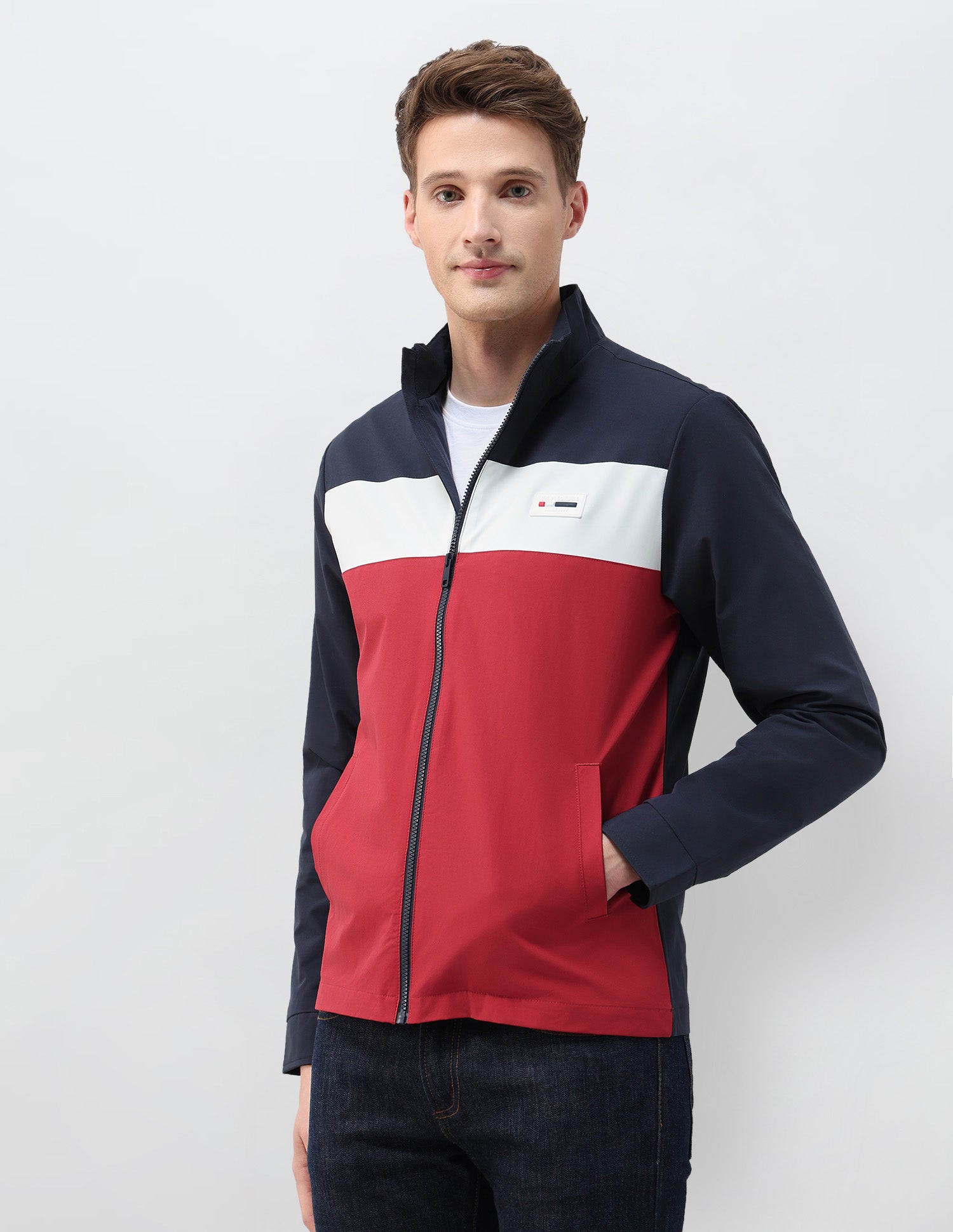 Colour Blocked Regular Fit Casual Jacket Dark Navy - U.S. POLO ASSN. | Large