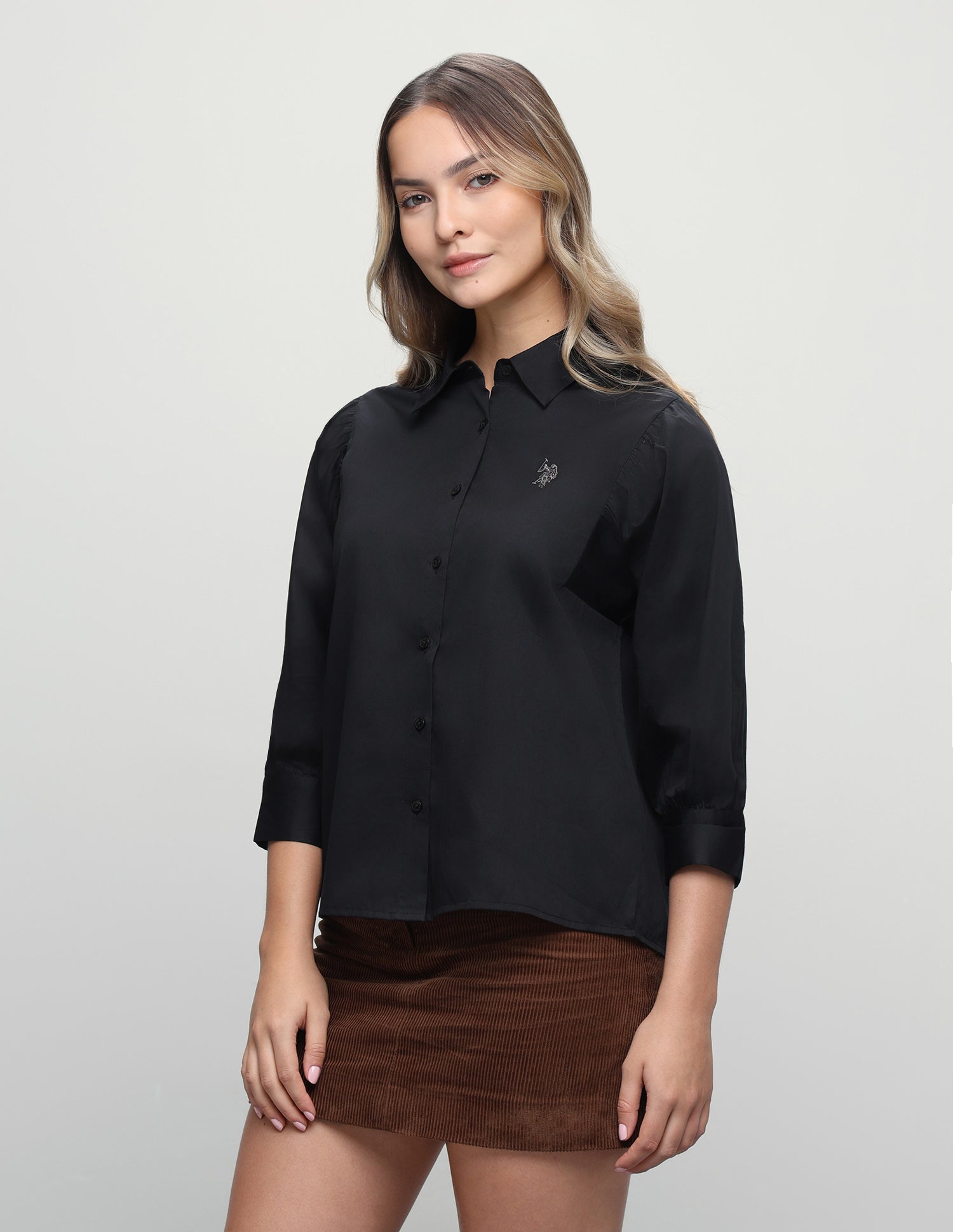 Solid Regular Fit Shirt Black - U.S. Polo Assn. India | Large