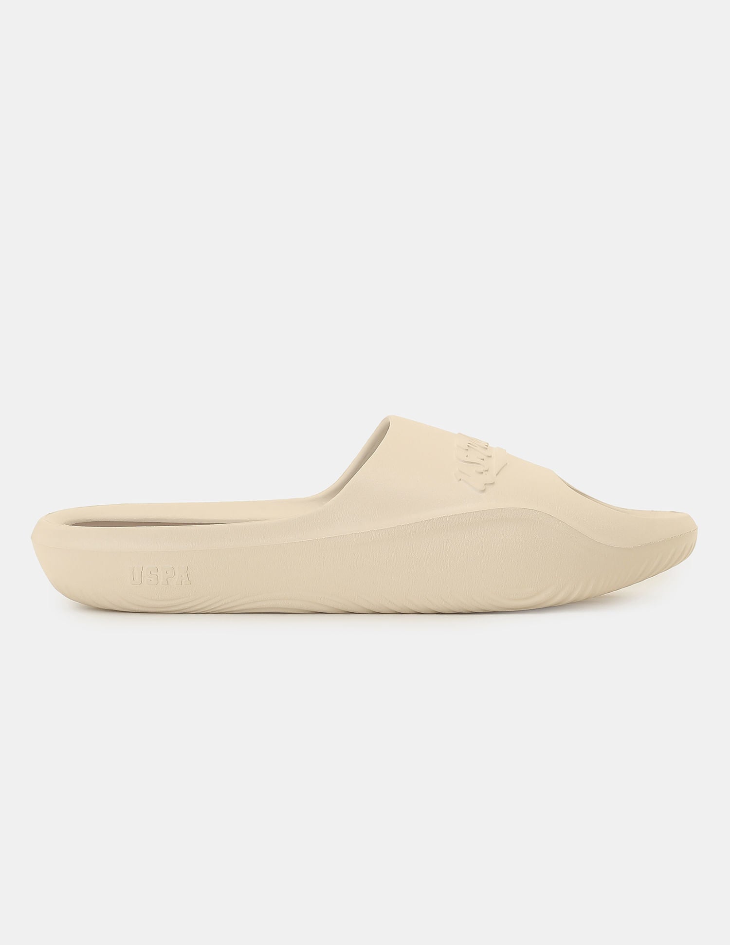 Men Arda Brand Embossed Slippers Cream - U.S. Polo Assn. India | Large