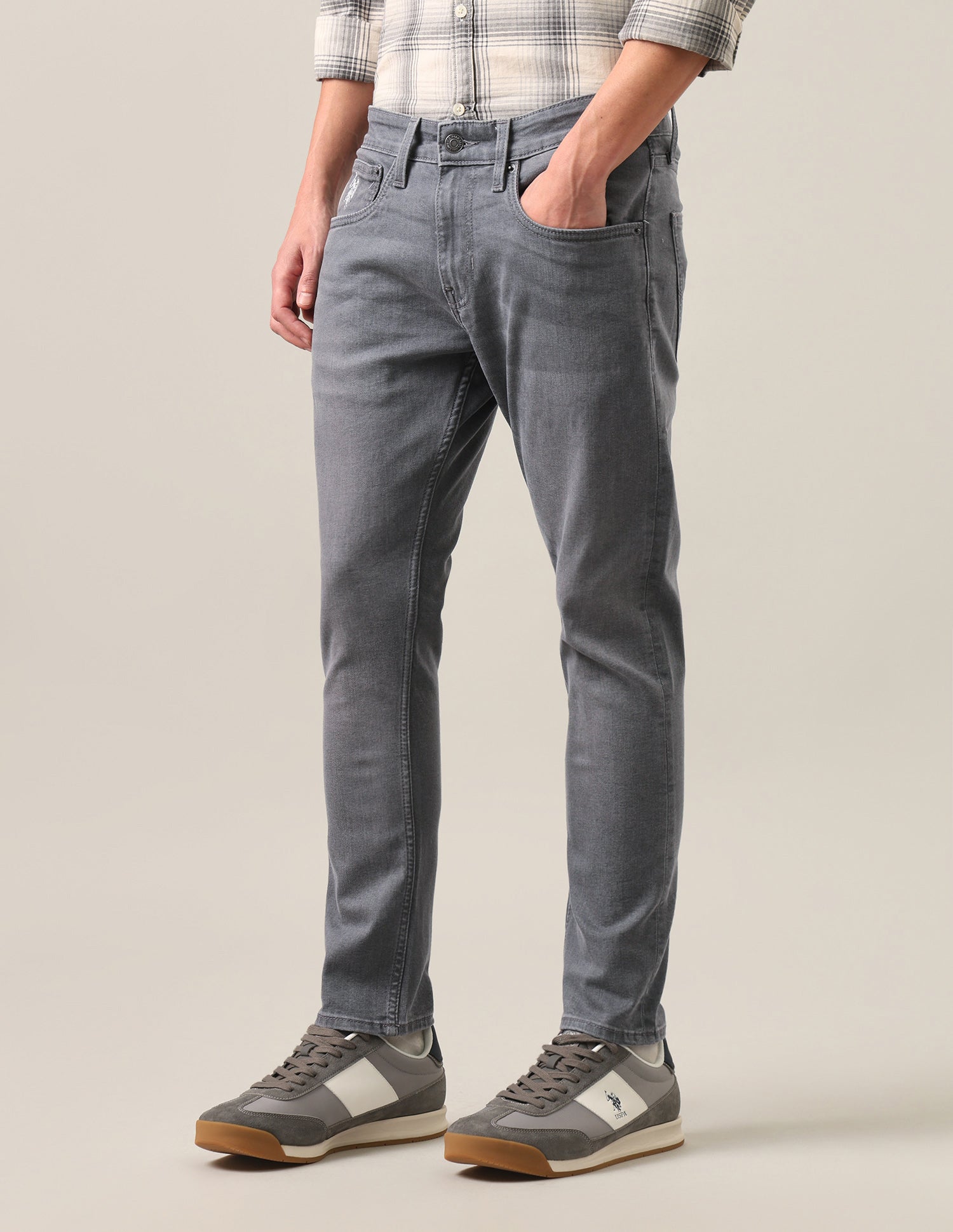 Henry Tapered Fit Grey Jeans Grey - U.S. Polo Assn. India | Large