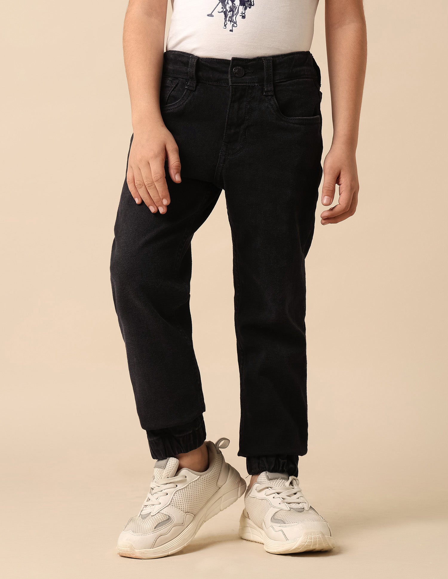 Boys Stone Washed Relaxed Fit Jeans Black - U.S. POLO ASSN. | Large