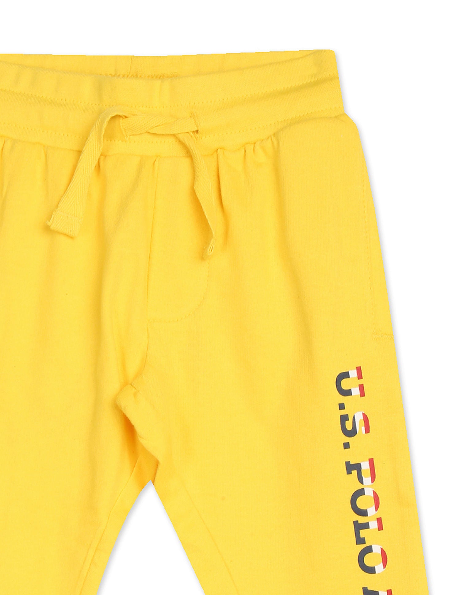 Drawstring Waist Solid Joggers Yellow - U.S. POLO ASSN. | Large