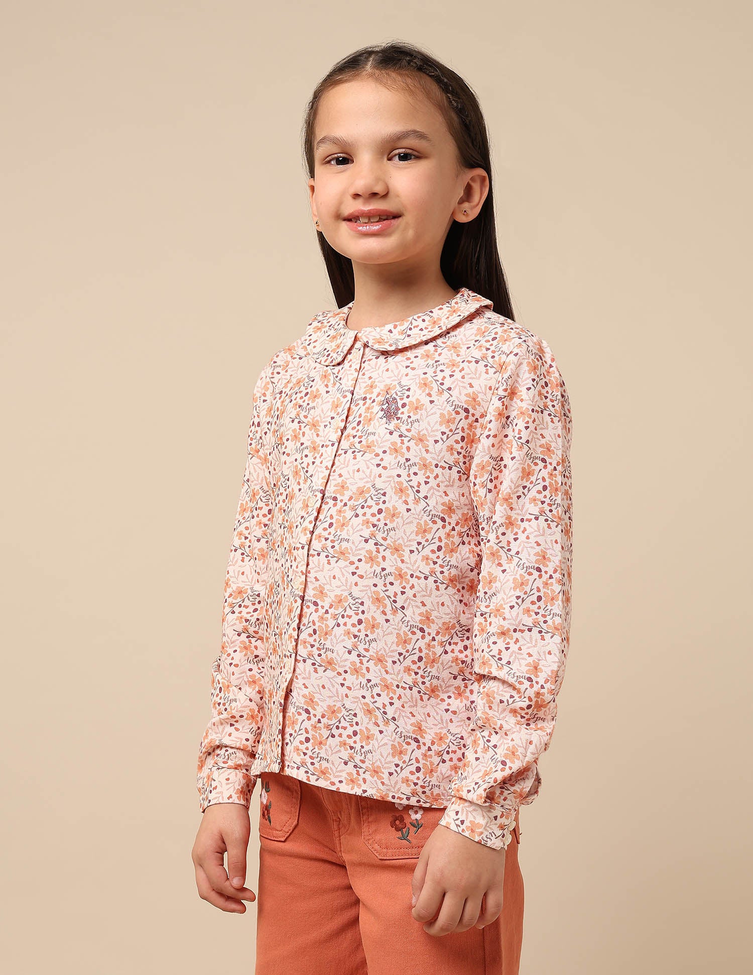 Girls Floral Brand Printed Regular Fit Top Multi6 - U.S. POLO ASSN. | Large