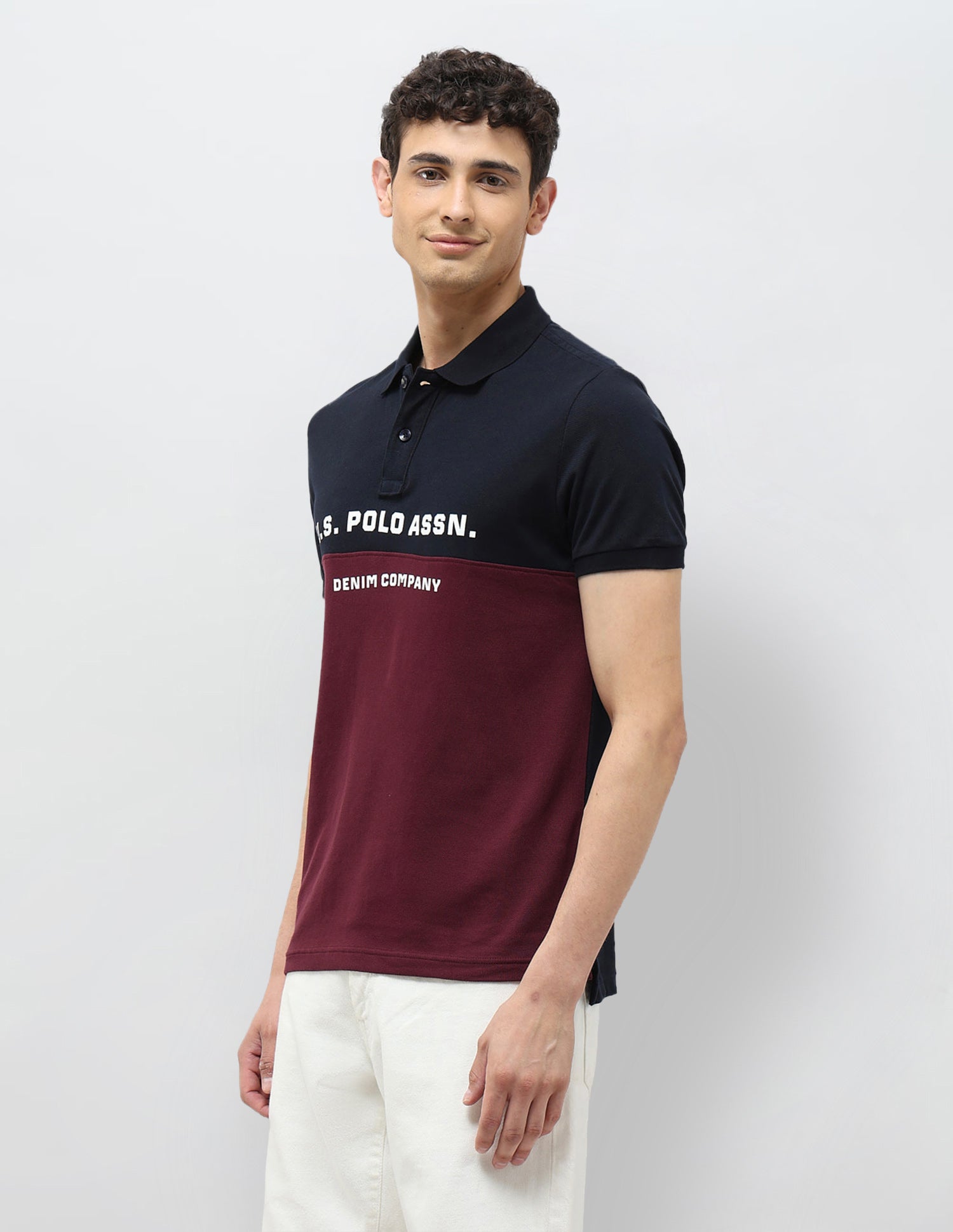 Brand Printed Muscle Fit Polo shirt Navy - U.S. POLO ASSN. | Large