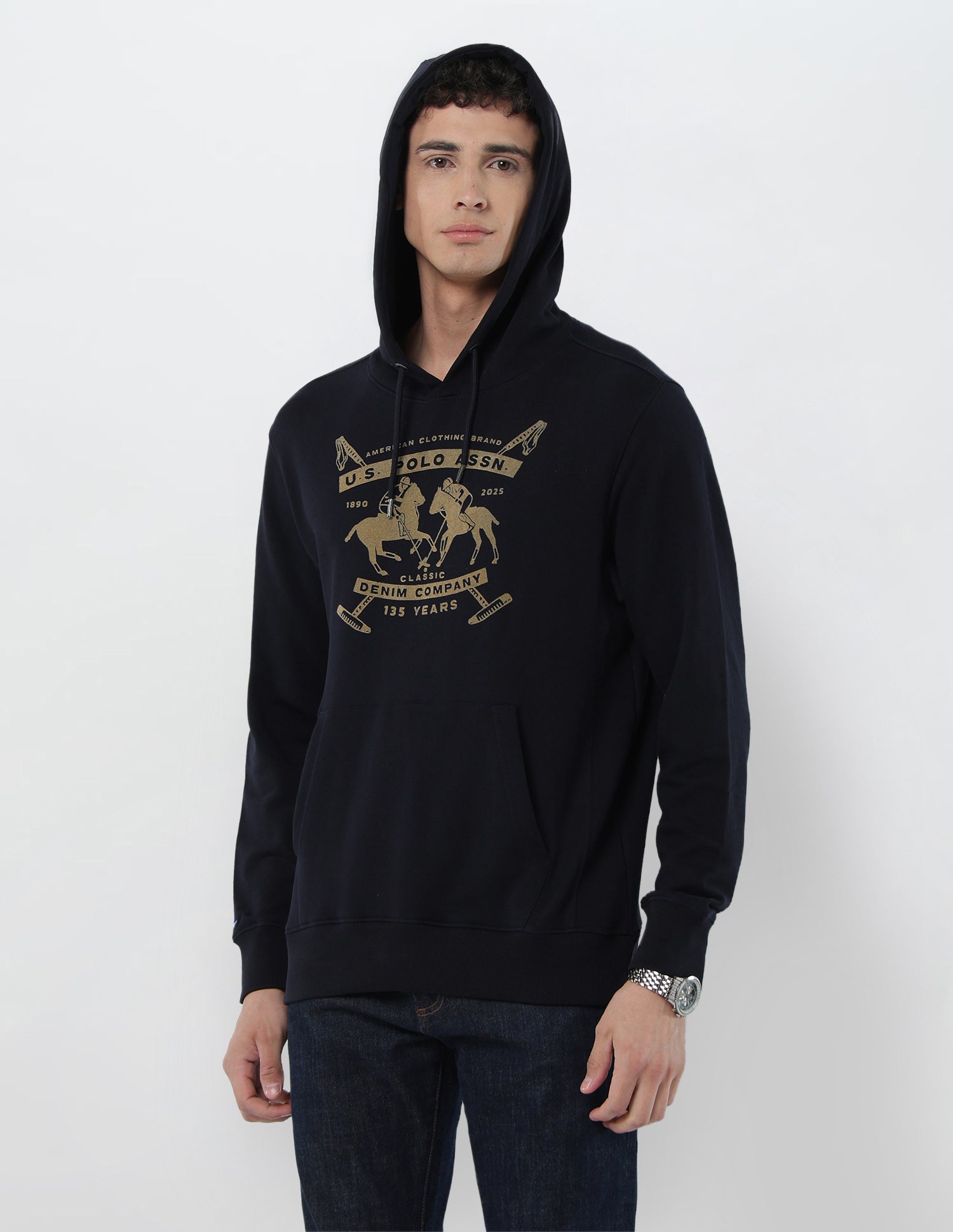 Brand Printed Regular Fit Sweatshirt Navy - U.S. POLO ASSN. | Large