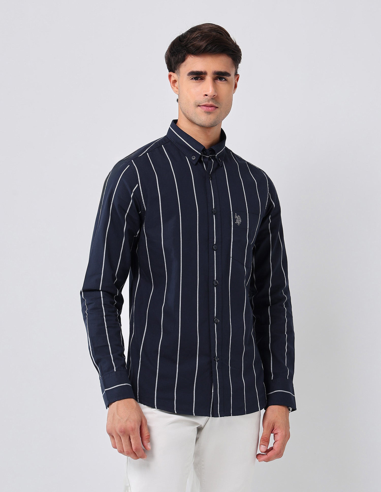 Vertical Striped 135Th Shirt Navy - U.S. Polo Assn. India | Large