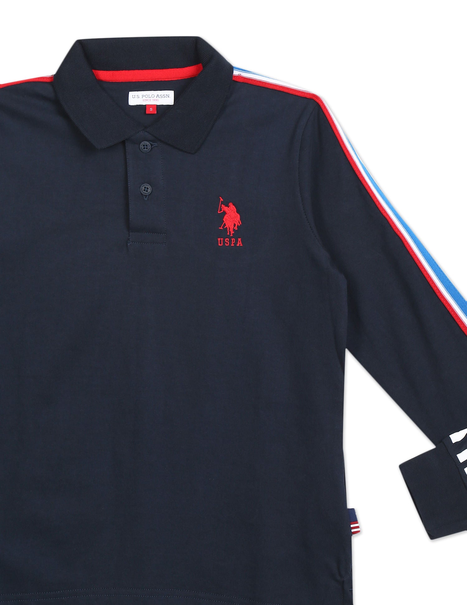 Long Sleeve Taped Polo Shirt Navy - U.S. Polo Assn. India | Large