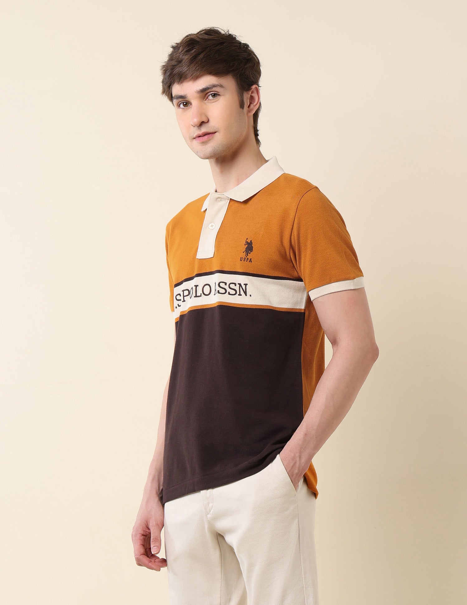 Colourblocked Classic Polo Shirt Mustard - U.S. Polo Assn. India | Large