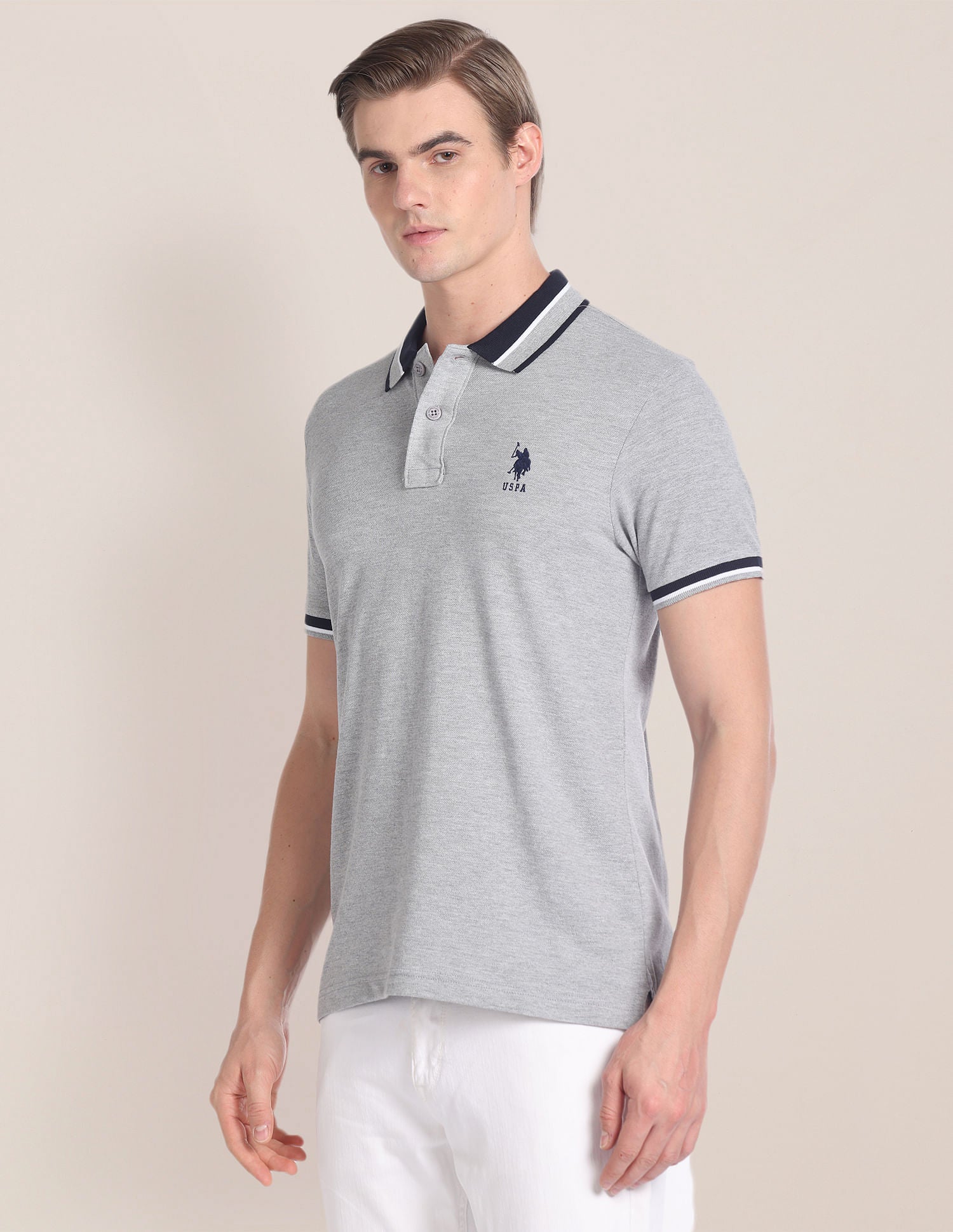 Heathered Slim Fit Polo Shirt